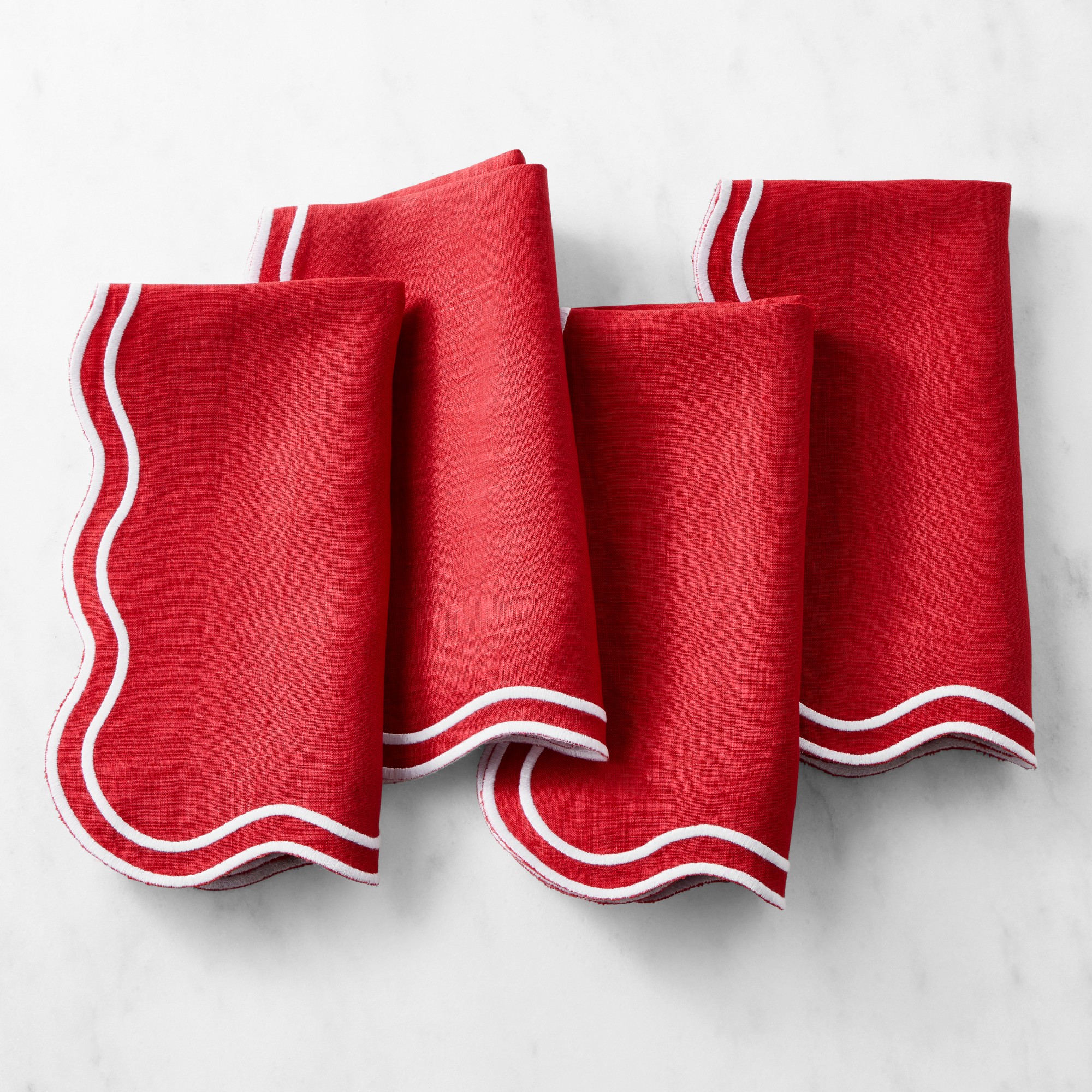 AERIN Scalloped Napkins, Set of 4