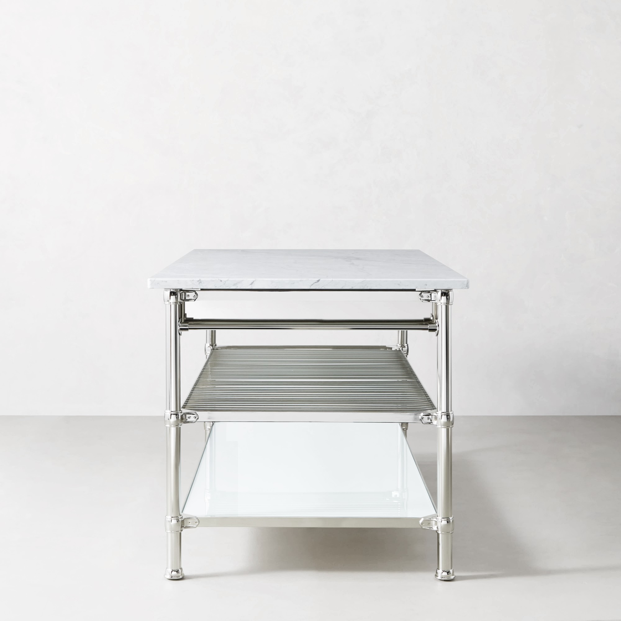 Modular Double Kitchen Island with Marble Top (72