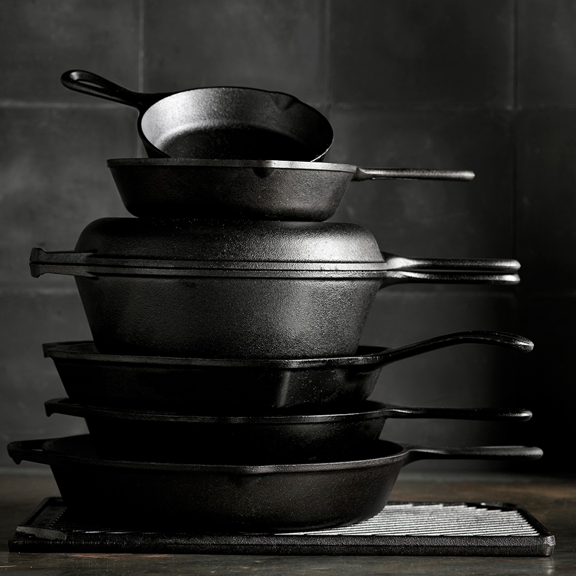 Lodge Seasoned Cast Iron Skillets, Set of 2