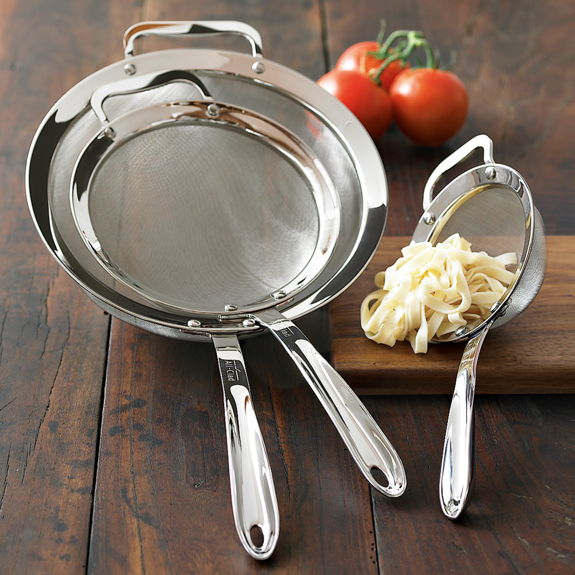 All-Clad Stainless-Steel Strainer, Set of 3