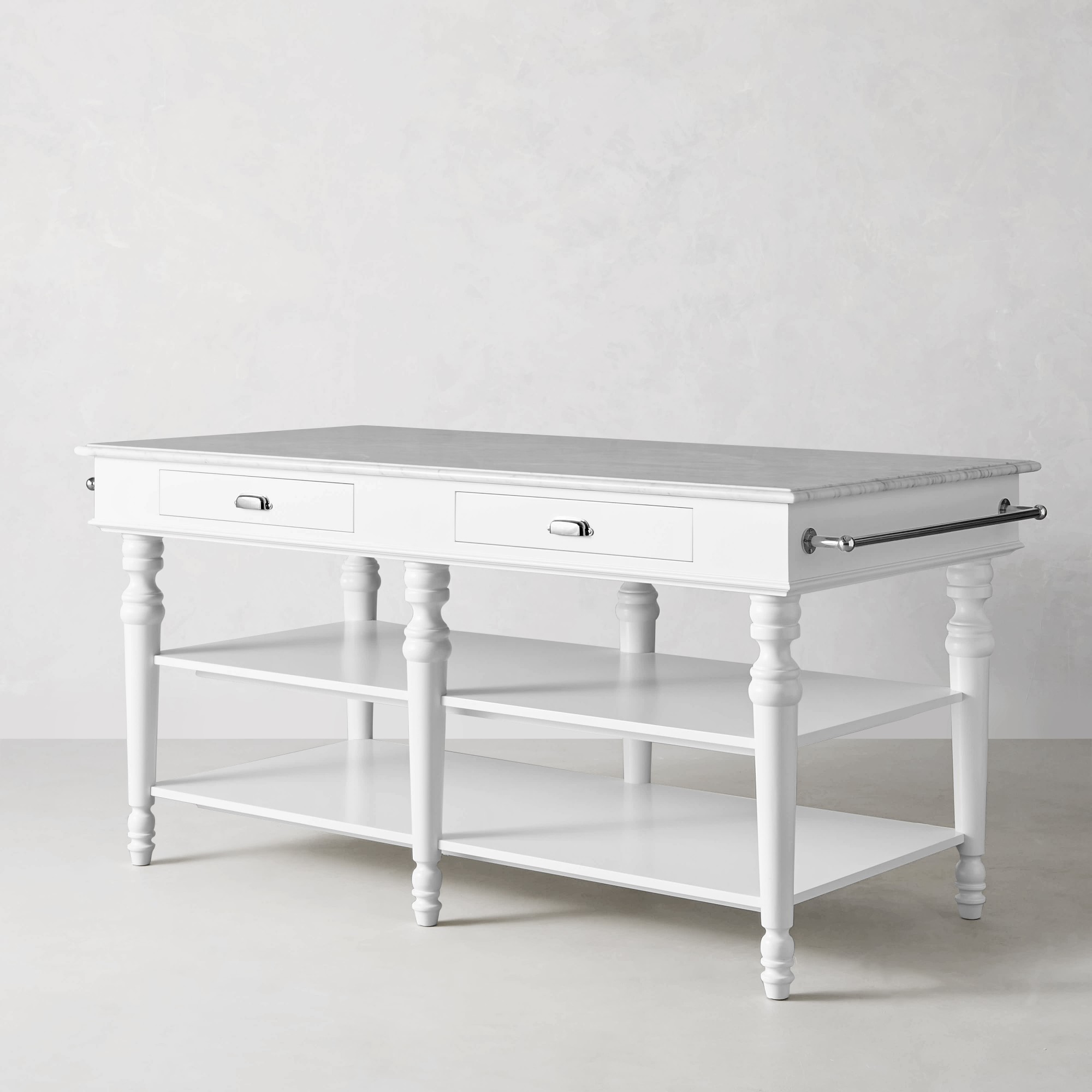Larkspur Marble-Top Kitchen Island (72