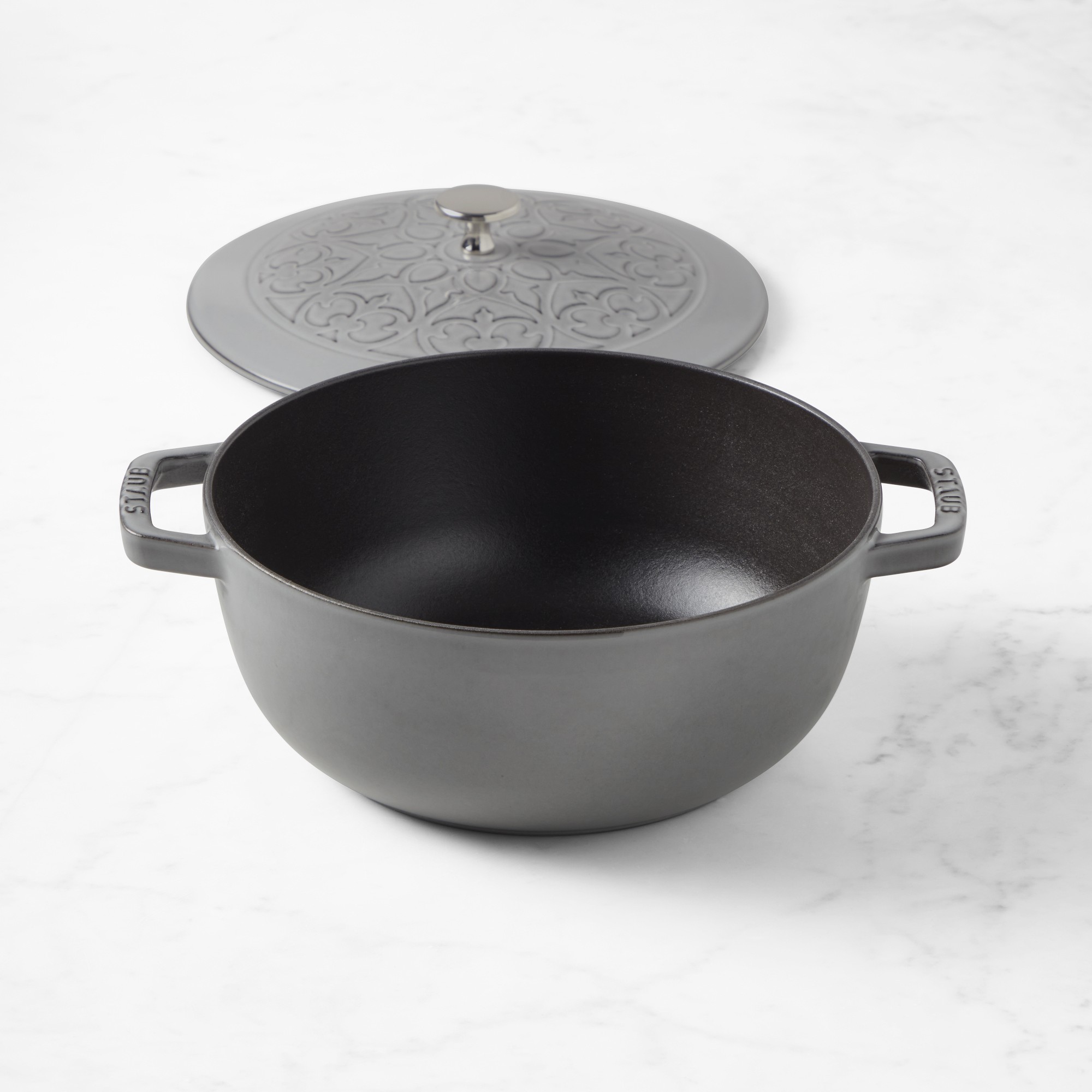 Staub Enameled Cast Iron Essential Lily Embossed French Oven