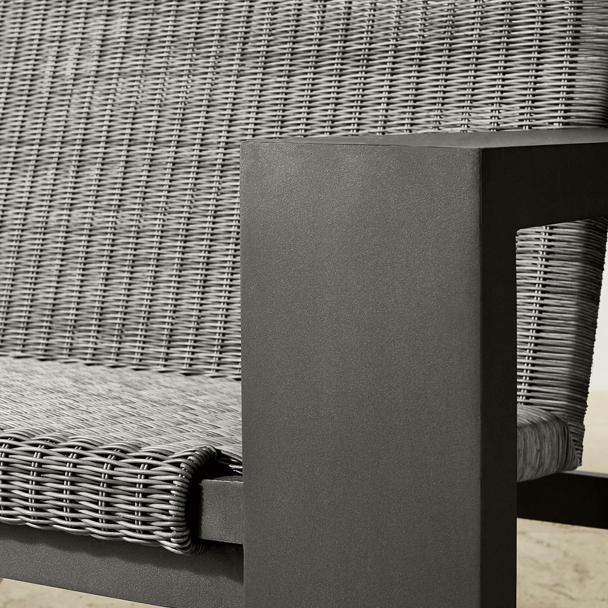 Larnaca Outdoor Slate Grey Metal x All-Weather Weave Sofa (69