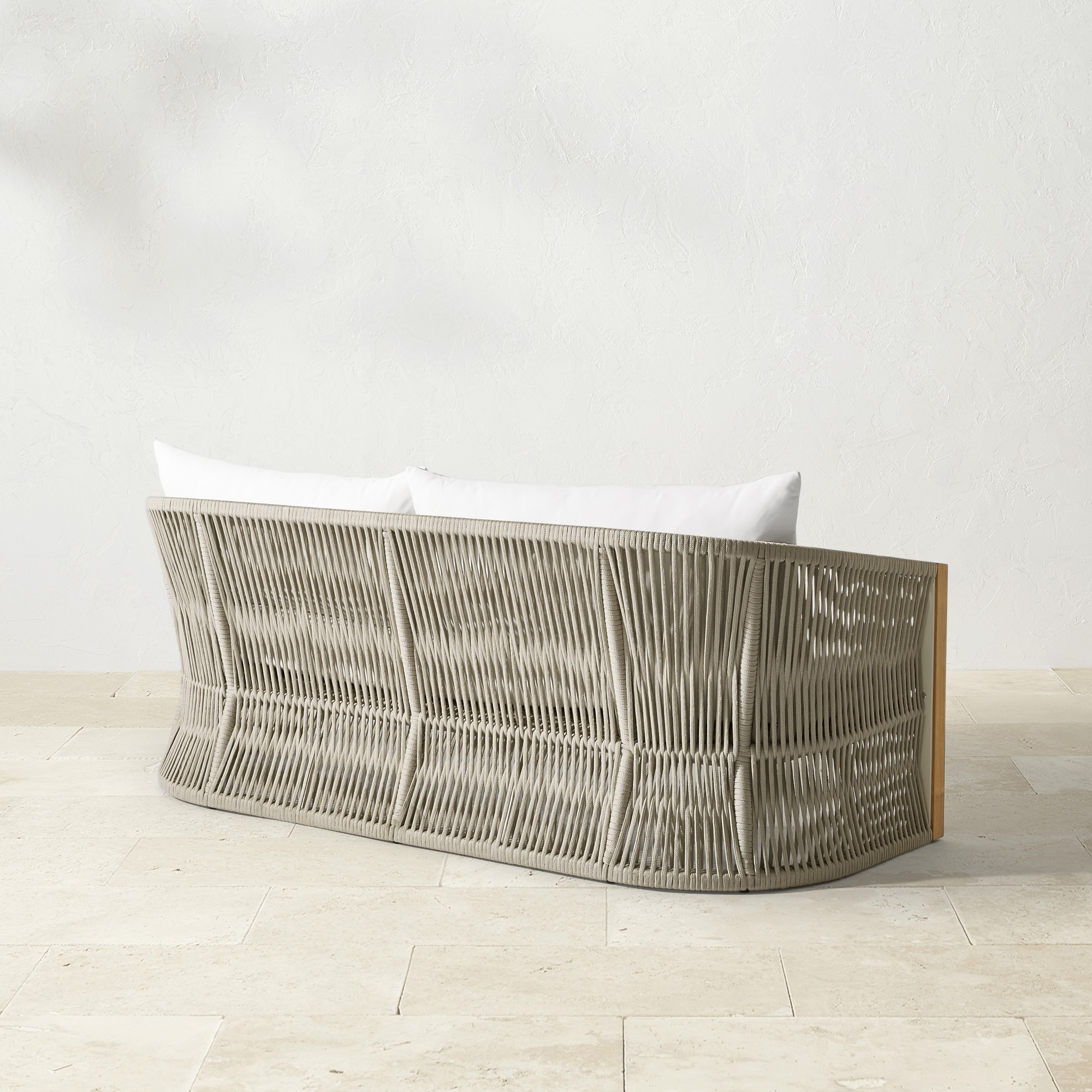 Pasadena Outdoor Teak and Rope Sofa (76