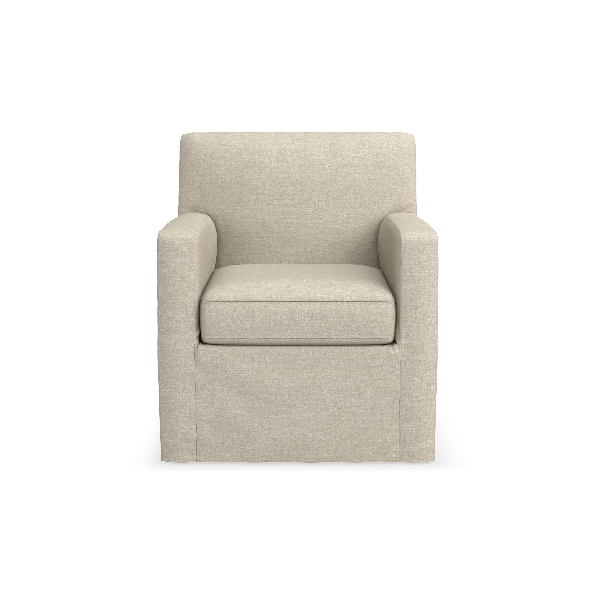Brighton Slipcovered Swivel Armchair