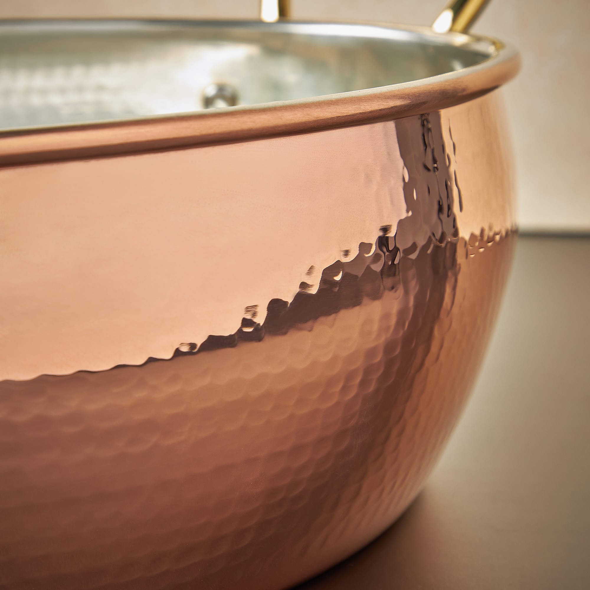 Ruffoni Historia Hammered Copper Stockpot with Vine Handle, 12-Qt.