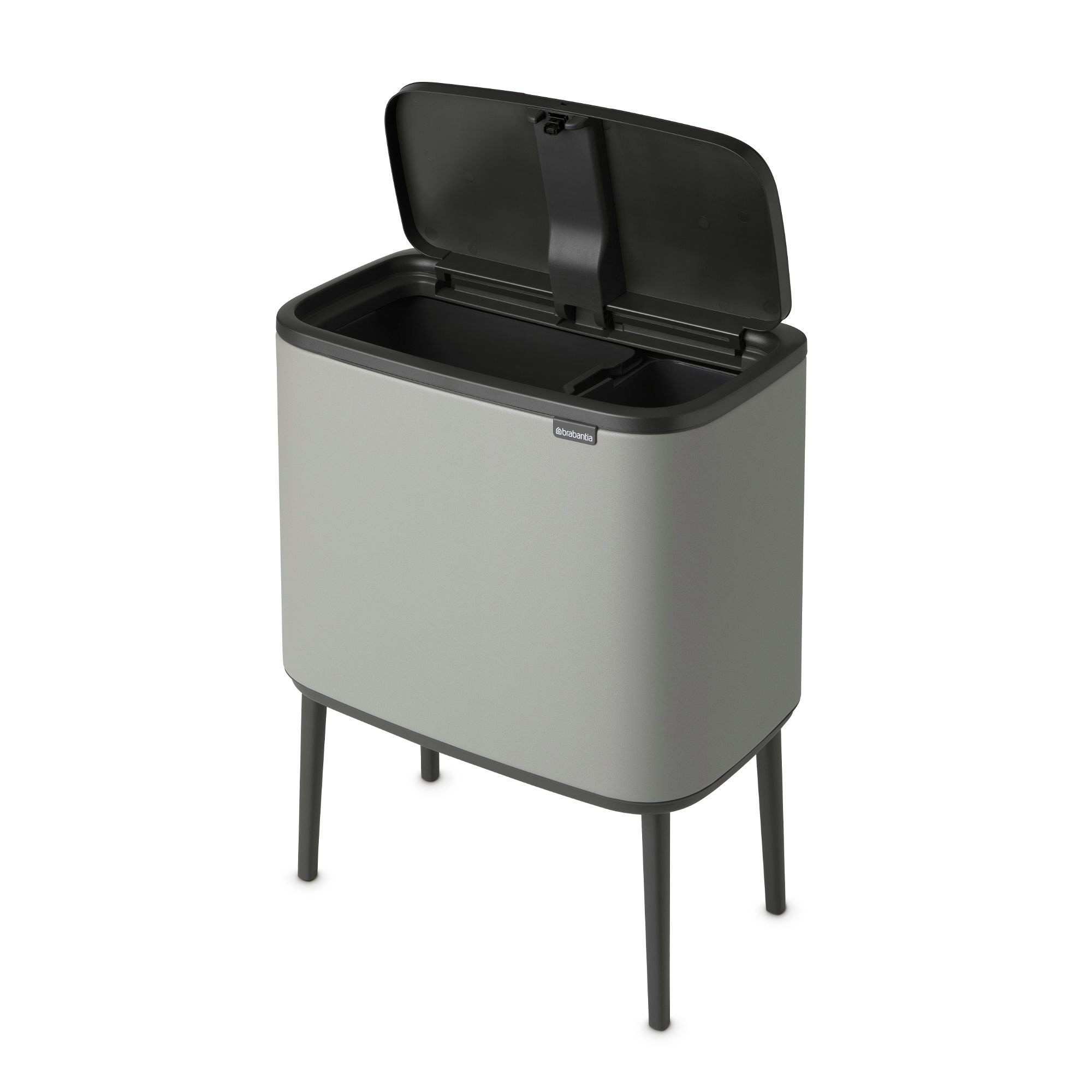 Brabantia Bo Touch Top Dual Compartment Recycling Trash Can, 3 + 6 Gallon