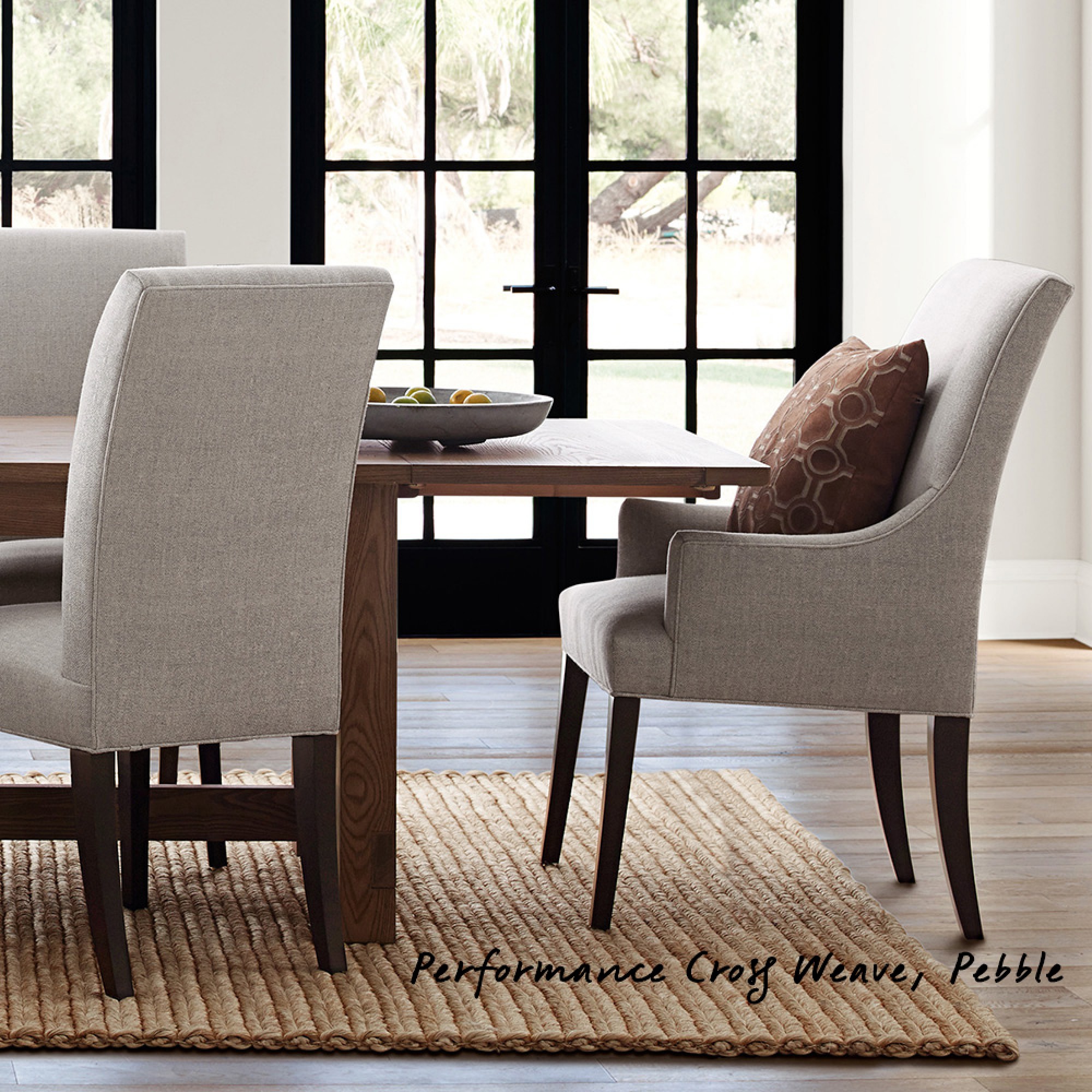 Belvedere Dining Armchair, Natural Chunky Linen