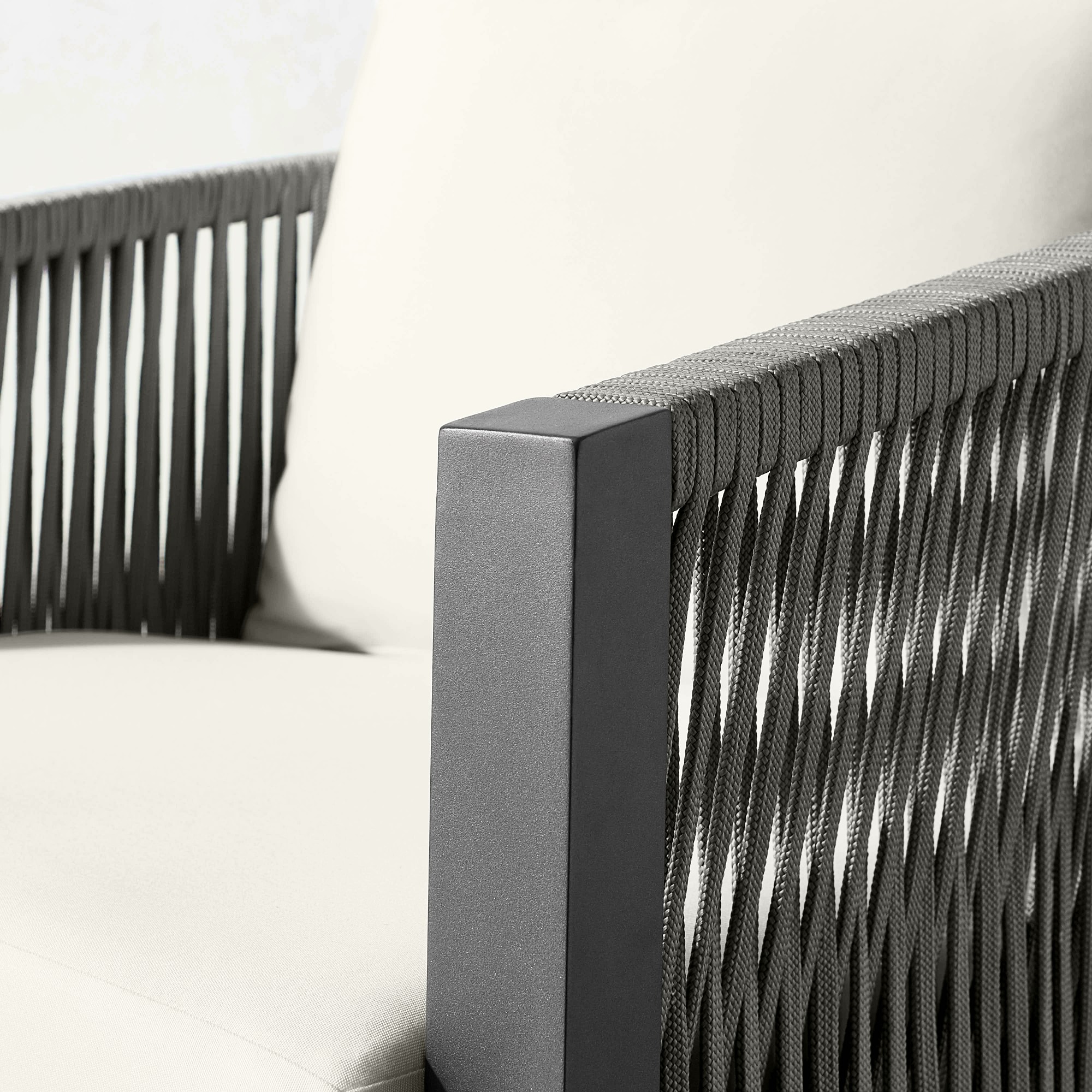 Pasadena Outdoor Metal and Rope Swivel Chair