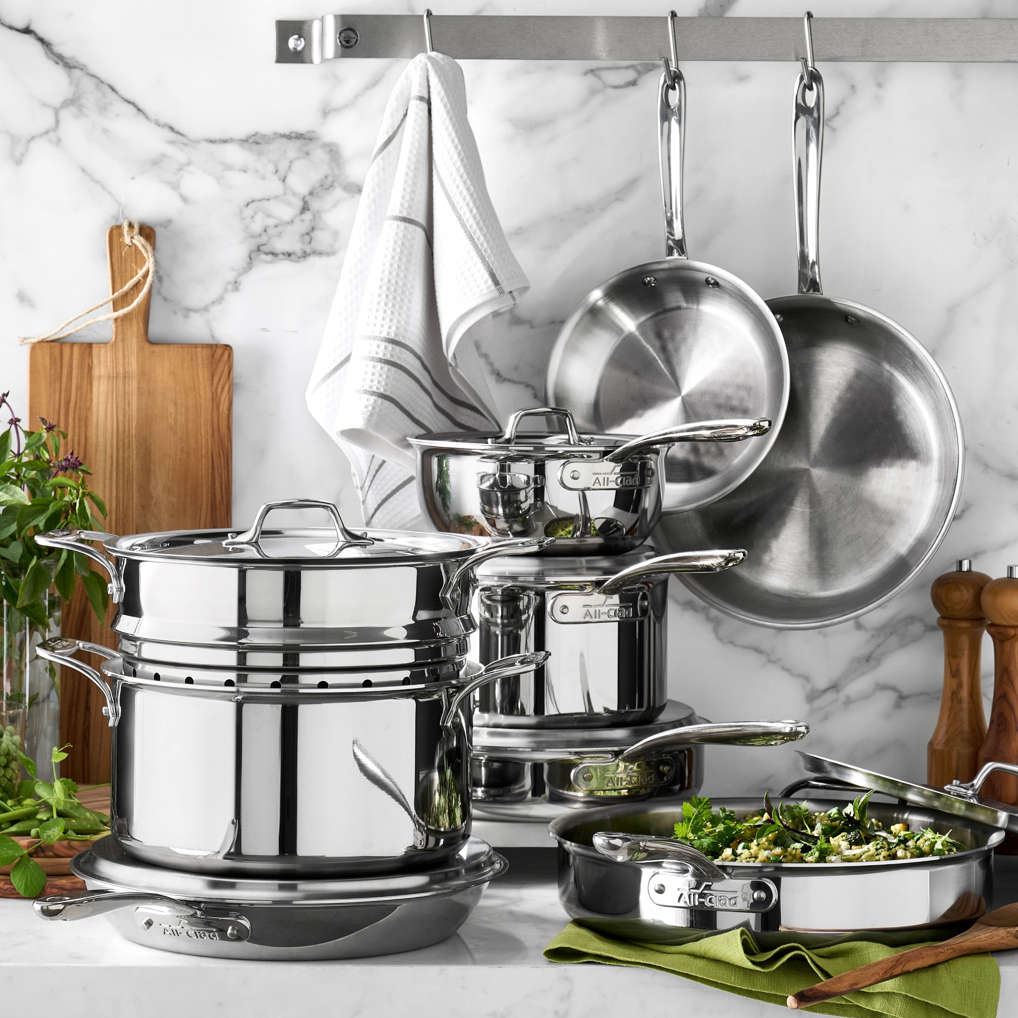All-Clad G5™ Graphite Core Stainless-Steel 15-Piece Cookware Set