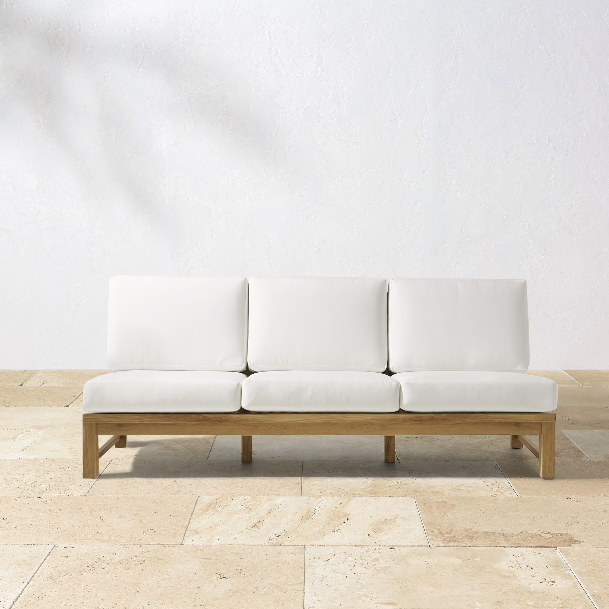 Larnaca Outdoor Natural Teak Customizable Sectional (62