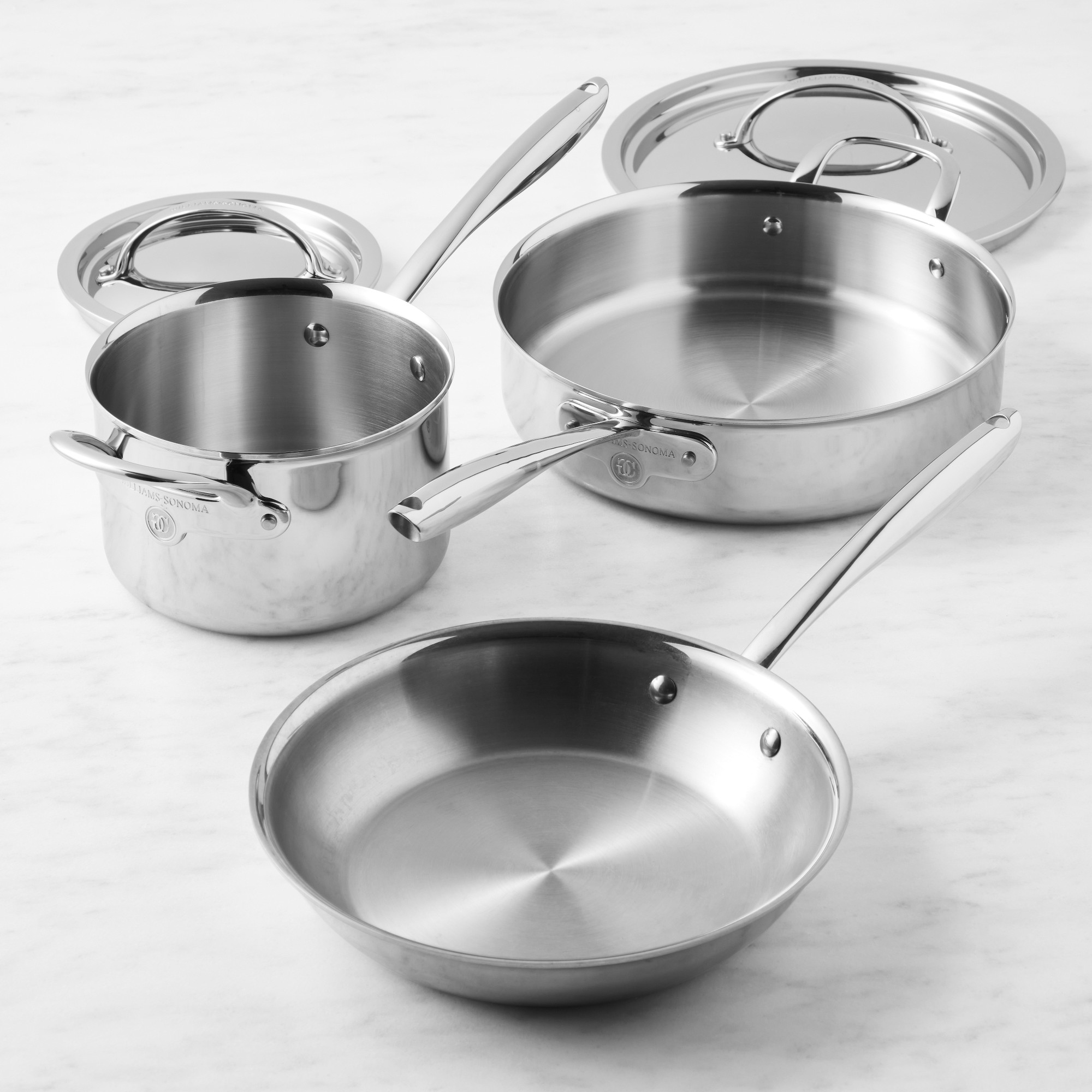 Williams Sonoma Signature Thermo-Clad™ Stainless-Steel 5-Piece Cookware Set