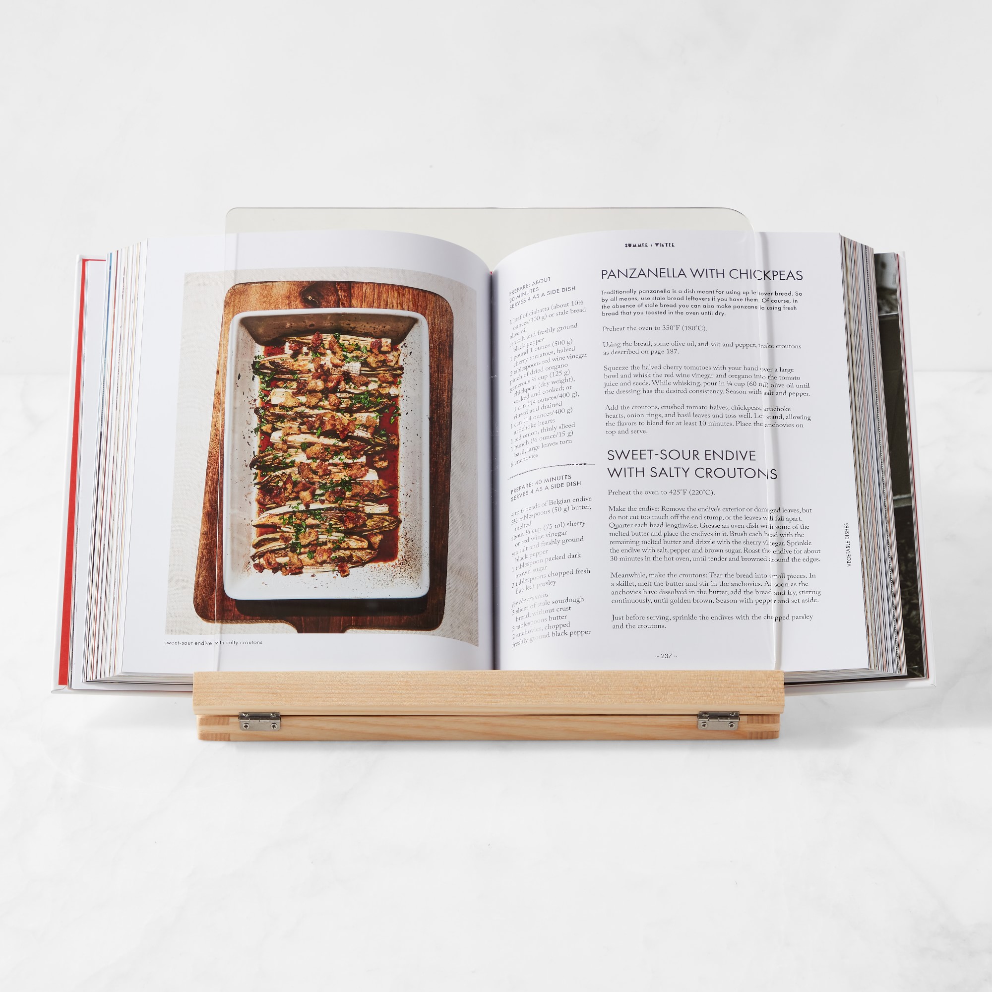 Hold Everything Collapsible Kitchen Tablet & Cookbook Stand, Ashwood