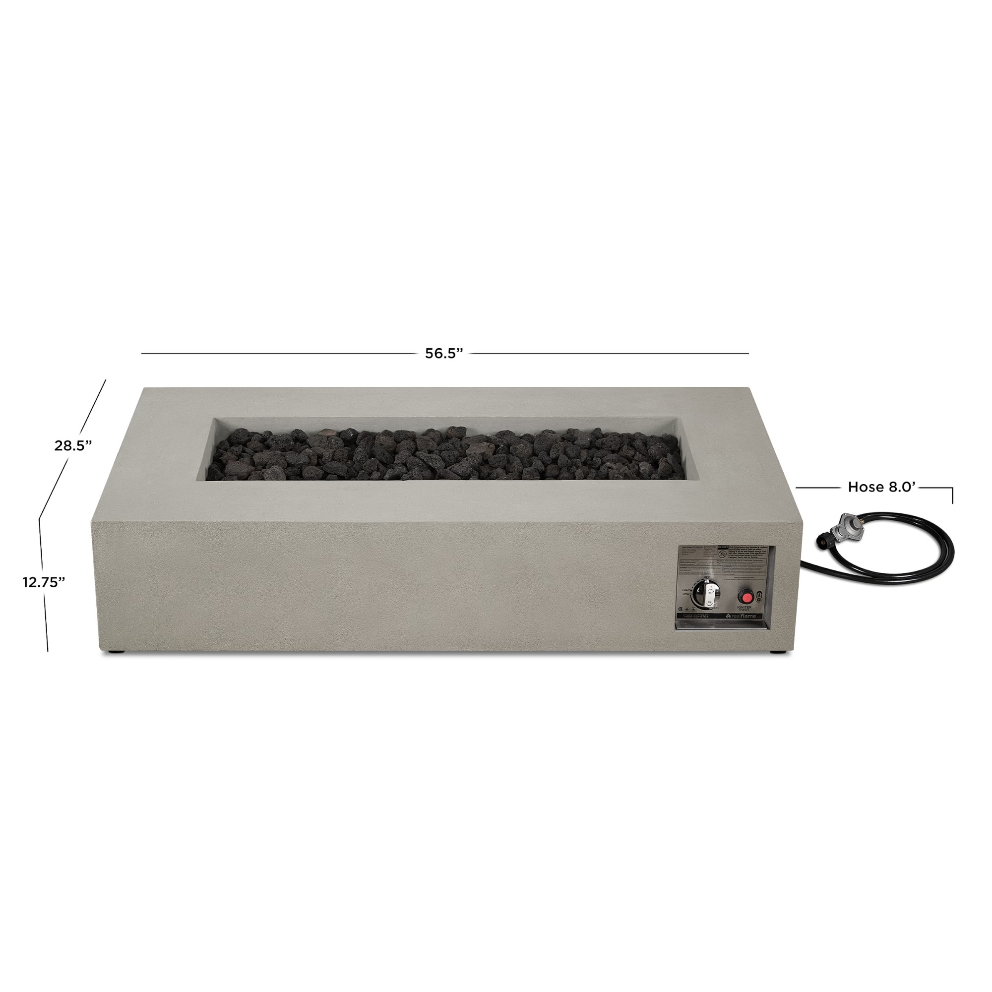 Avila Rectangle Propane Fire Table (56.5