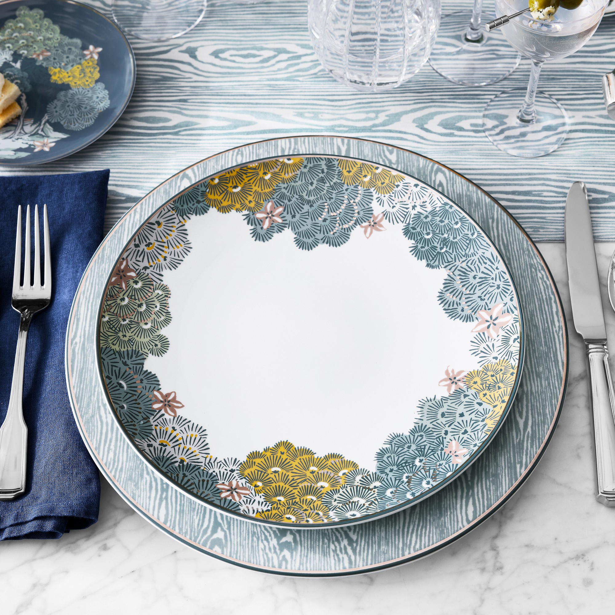 Scalamandré Sea of Trees Dinner Plates