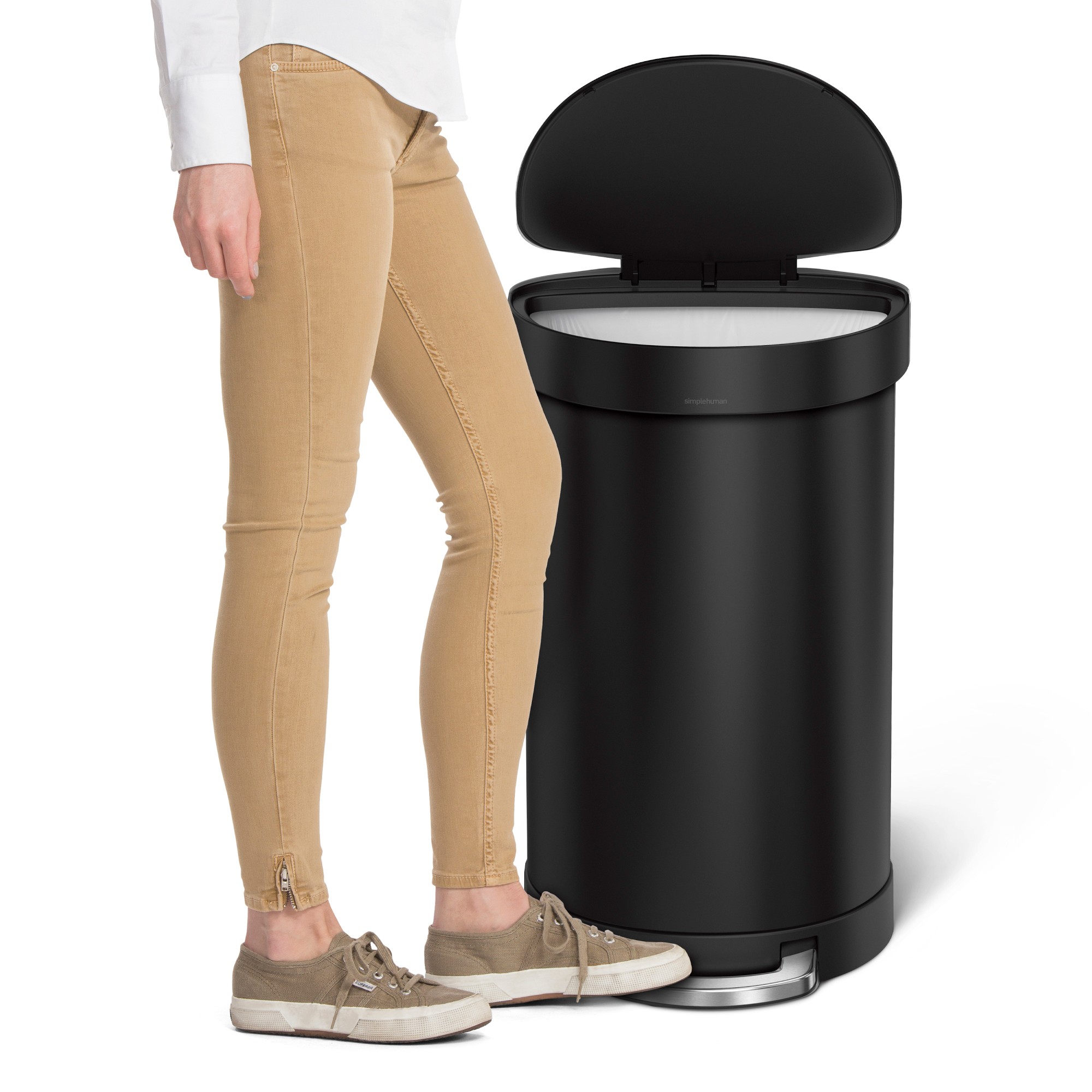 simplehuman™ 45 Liter Semi-Round Kitchen Step Trash Can