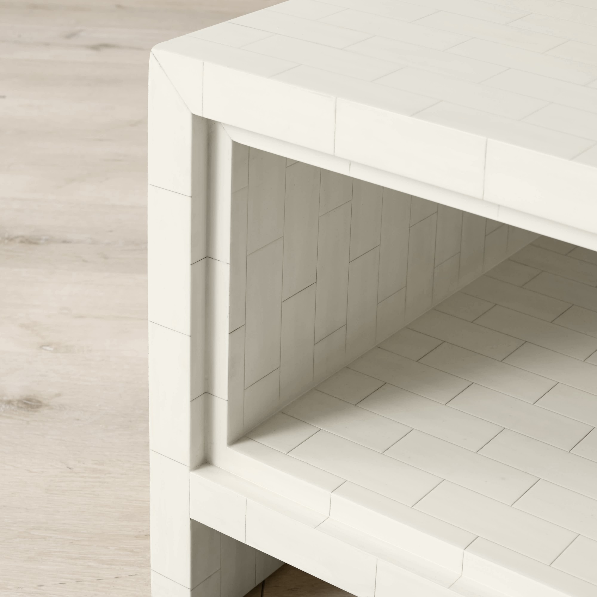 Faux Bone Rectangular Coffee Table (56