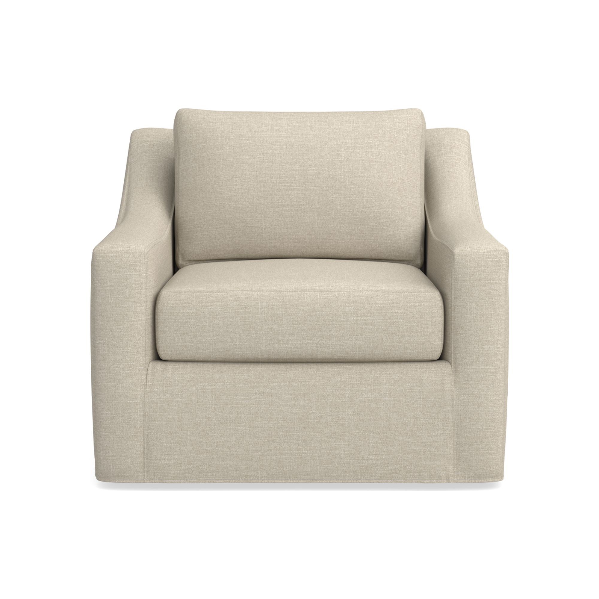Ghent Slope Arm Slipcovered Swivel Chair