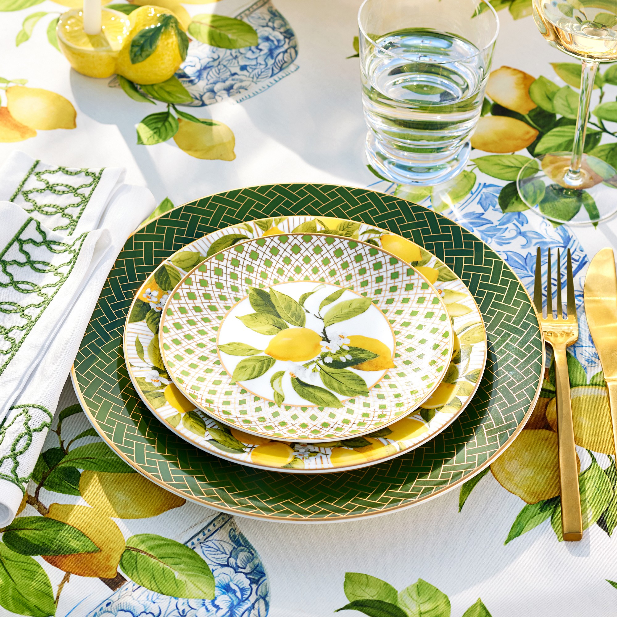 Garden Lattice Dinner Plates, Set of 4