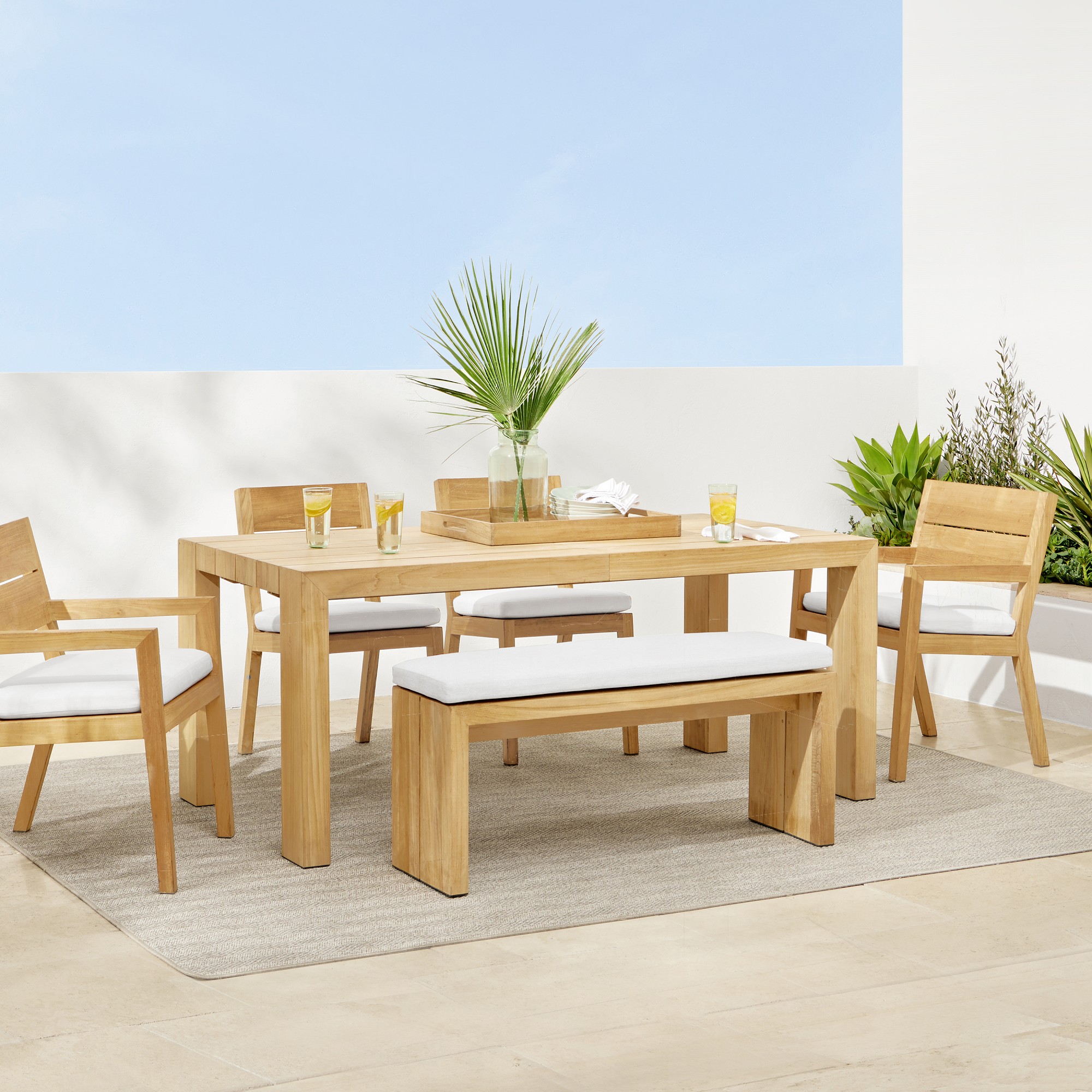 Larnaca Outdoor Teak Extendable Dining Table (72