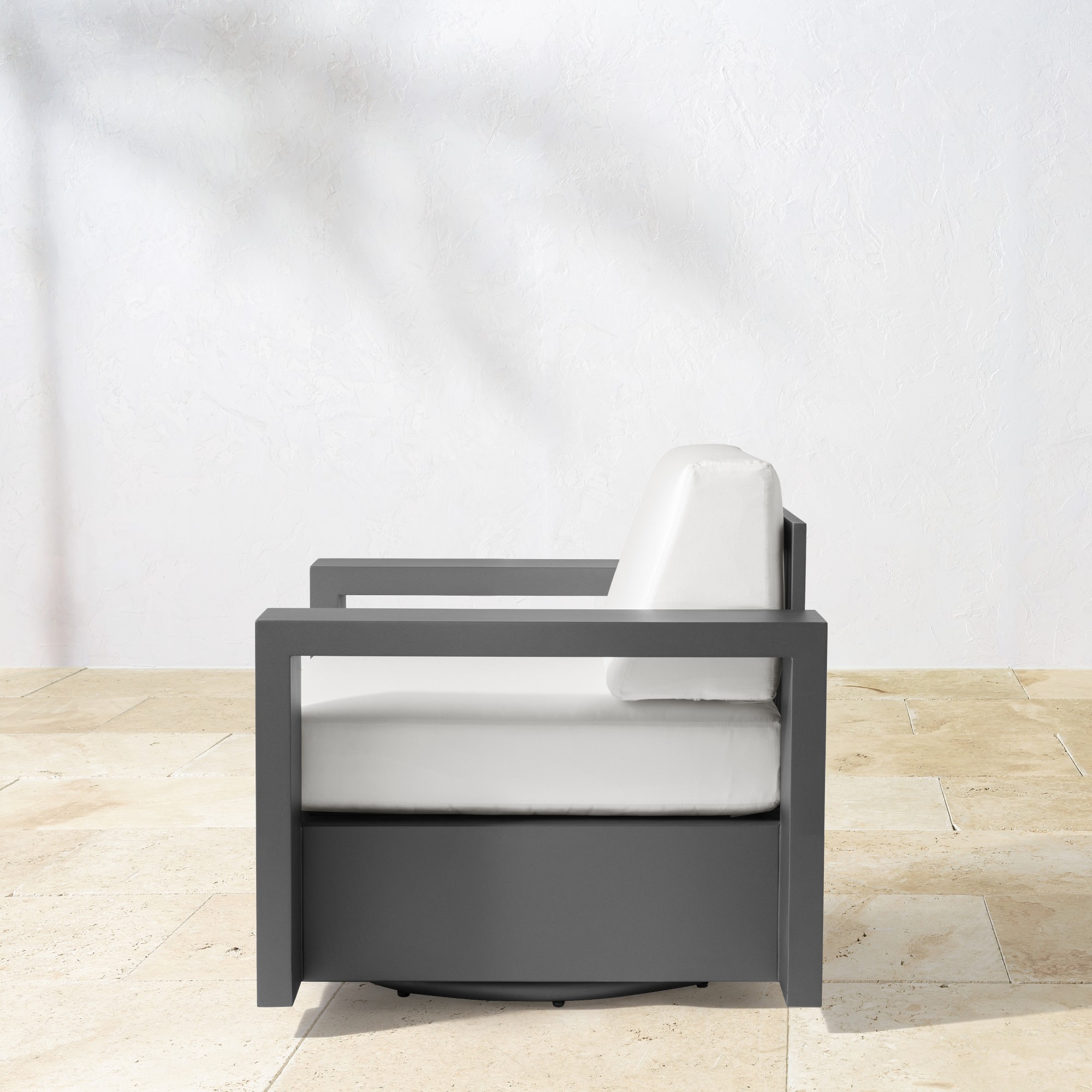 Larnaca Outdoor Slate Grey Metal Swivel Chair