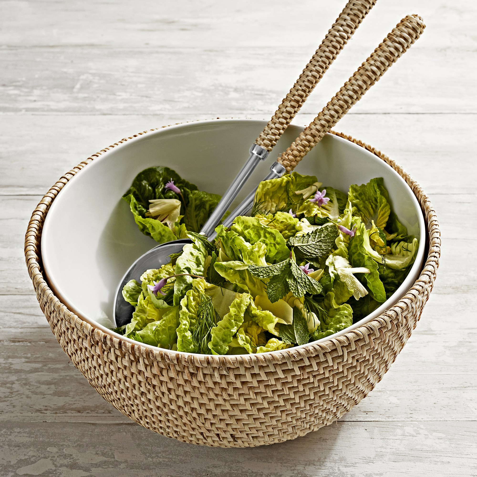 Light Woven Salad Servers