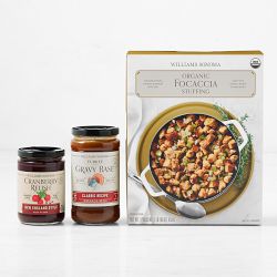 Williams Sonoma Cranberry Relish, Turkey Gravy, & Focaccia Stuffing Set