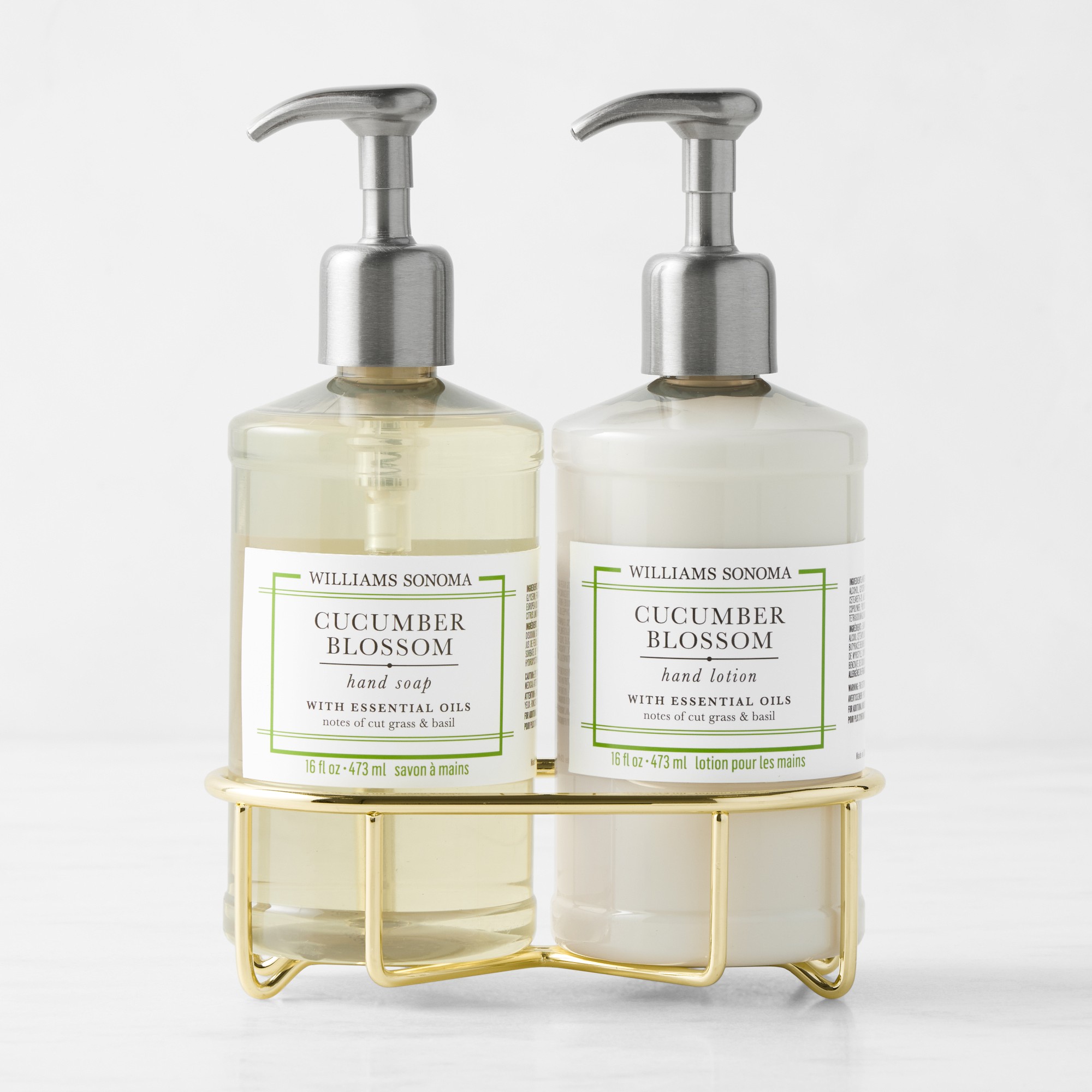 Williams Sonoma Cucumber Blossom Hand Soap & Lotion 3-Piece Set