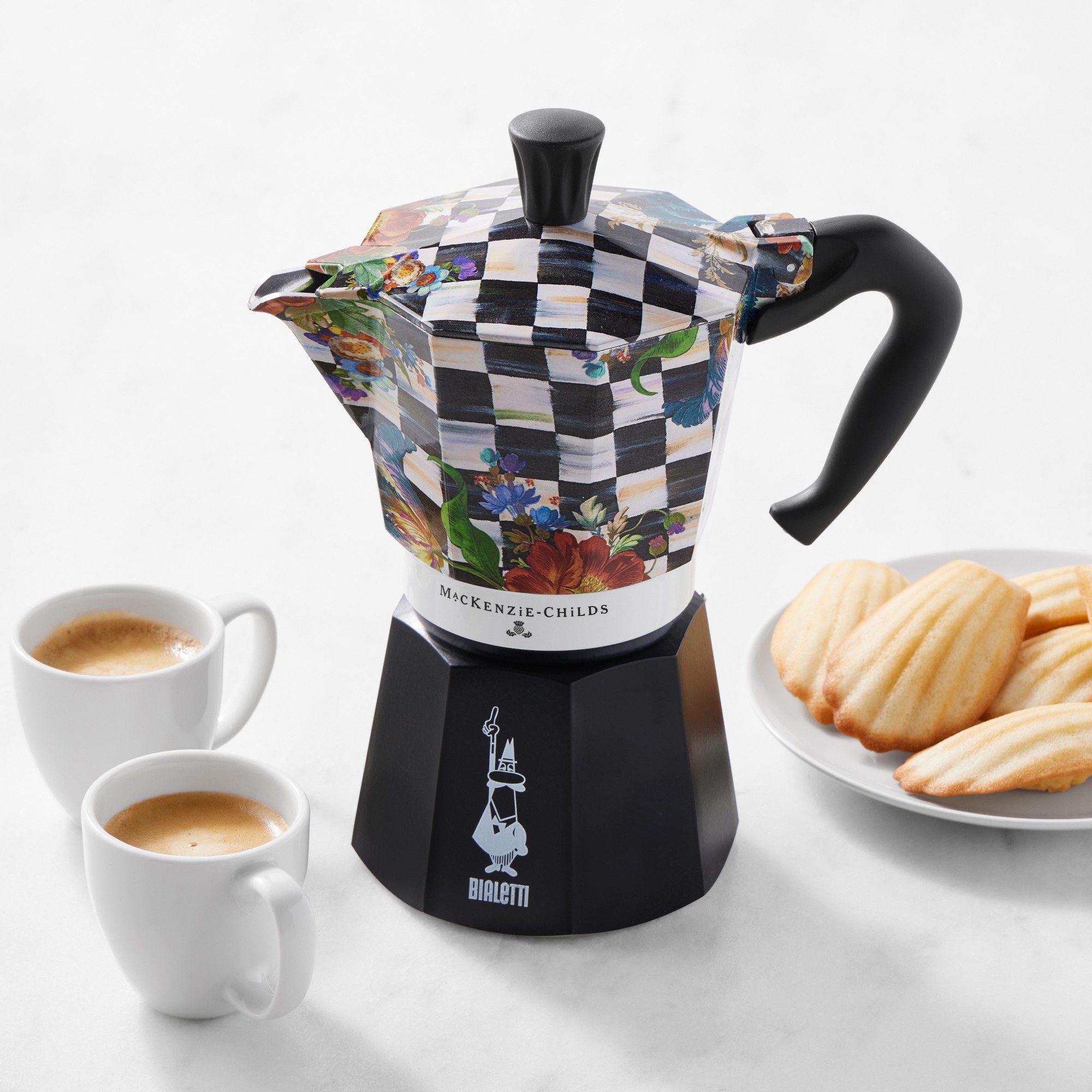 Bialetti Moka MacKenzie-Childs Stovetop Espresso Maker, Courtly Flower Market