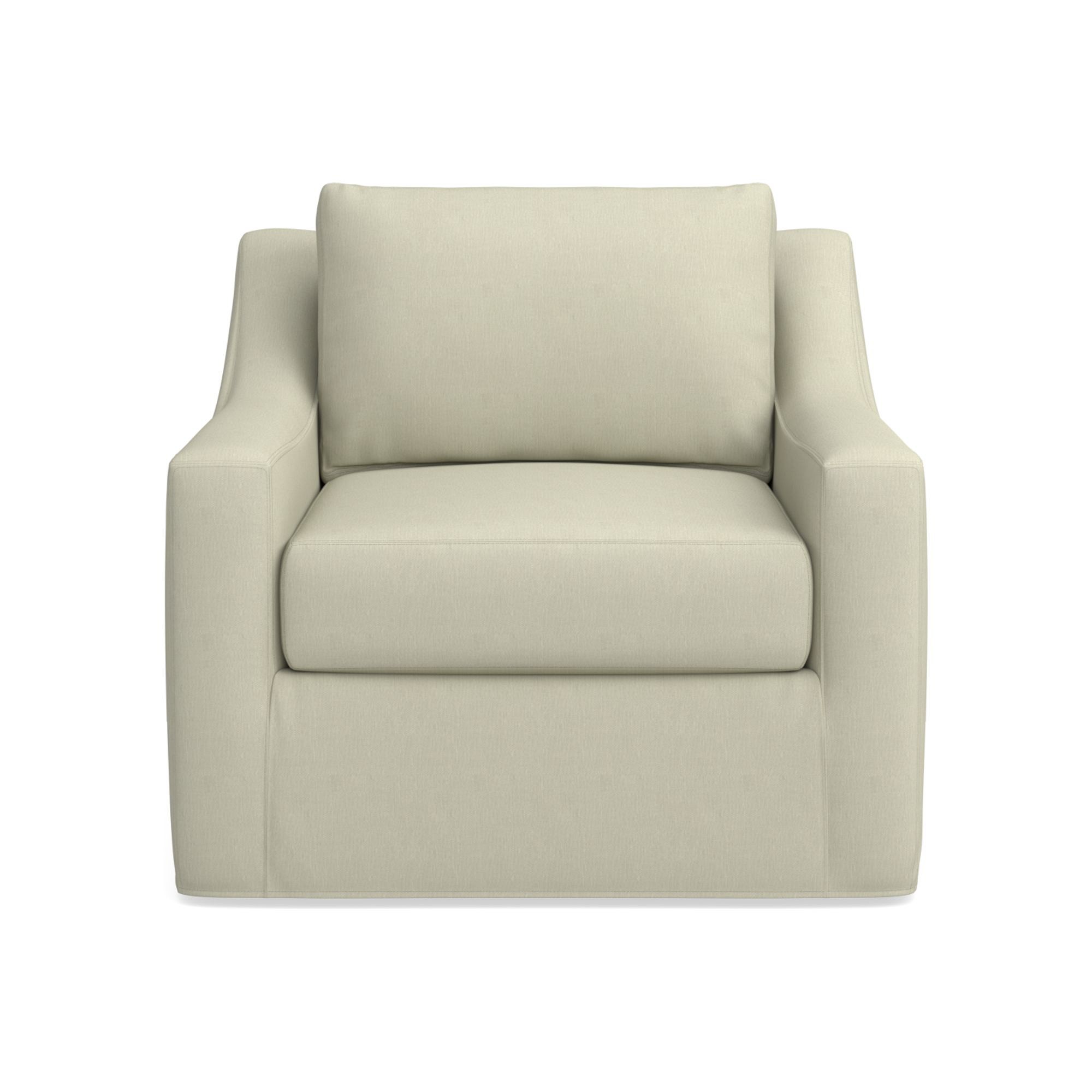 Ghent Slope Arm Slipcovered Swivel Chair