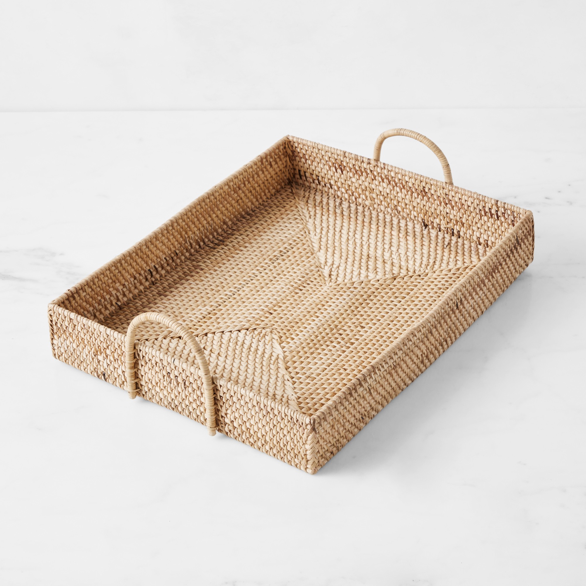 Light Woven Rectangular Tray