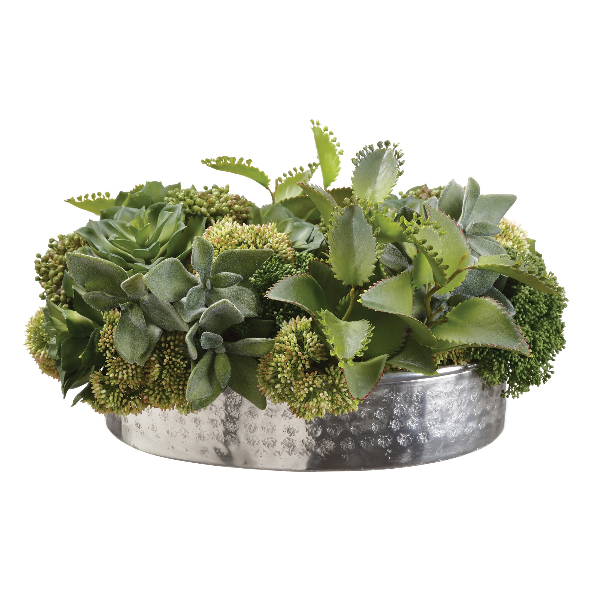 Faux Succulent & Kalanchoe in Vase, 9