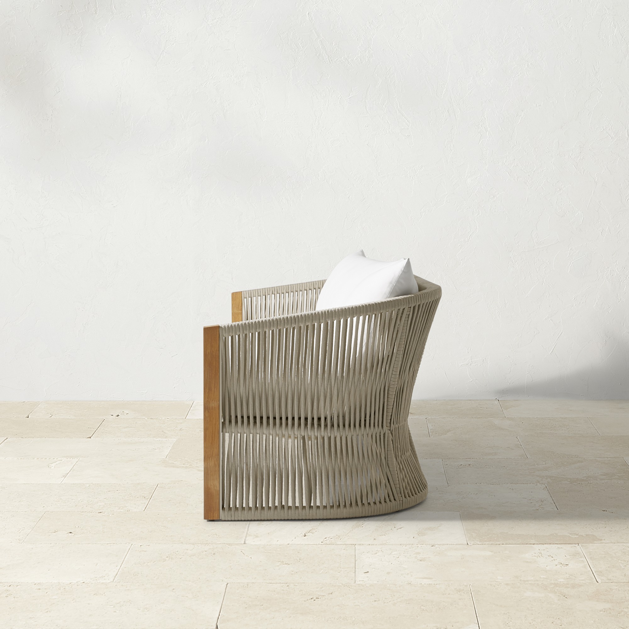 Pasadena Outdoor Teak and Rope Sofa (76