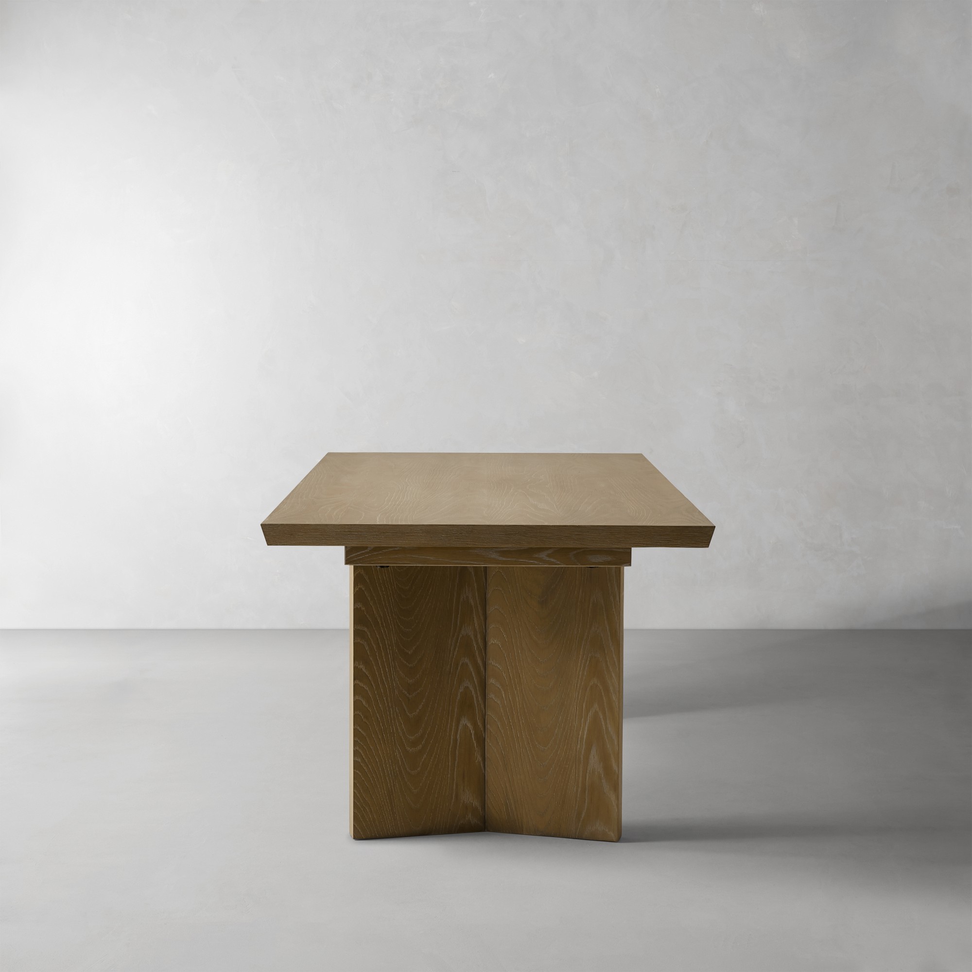 Knife Edge Extendable Rectangular Dining Table, Cerused Heritage Gray (96