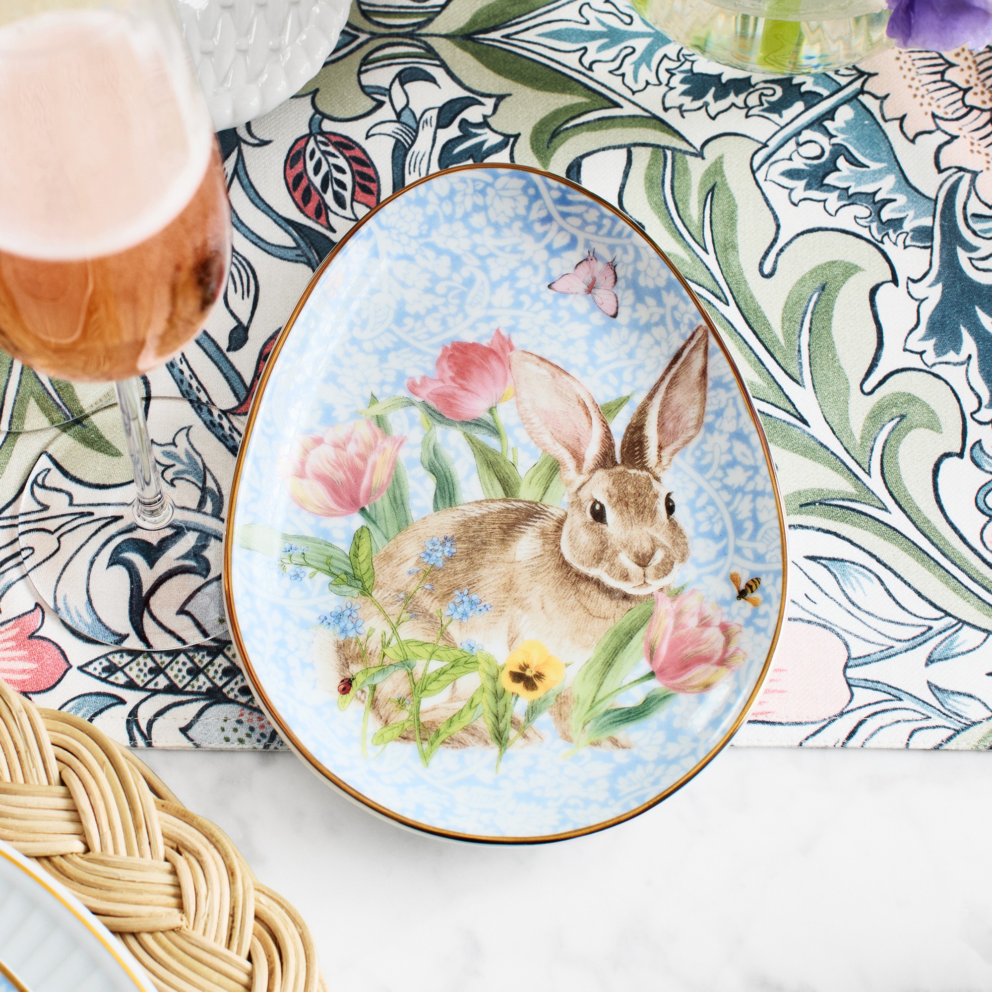 Garden Flowers Appetizer Plates, Set of 4