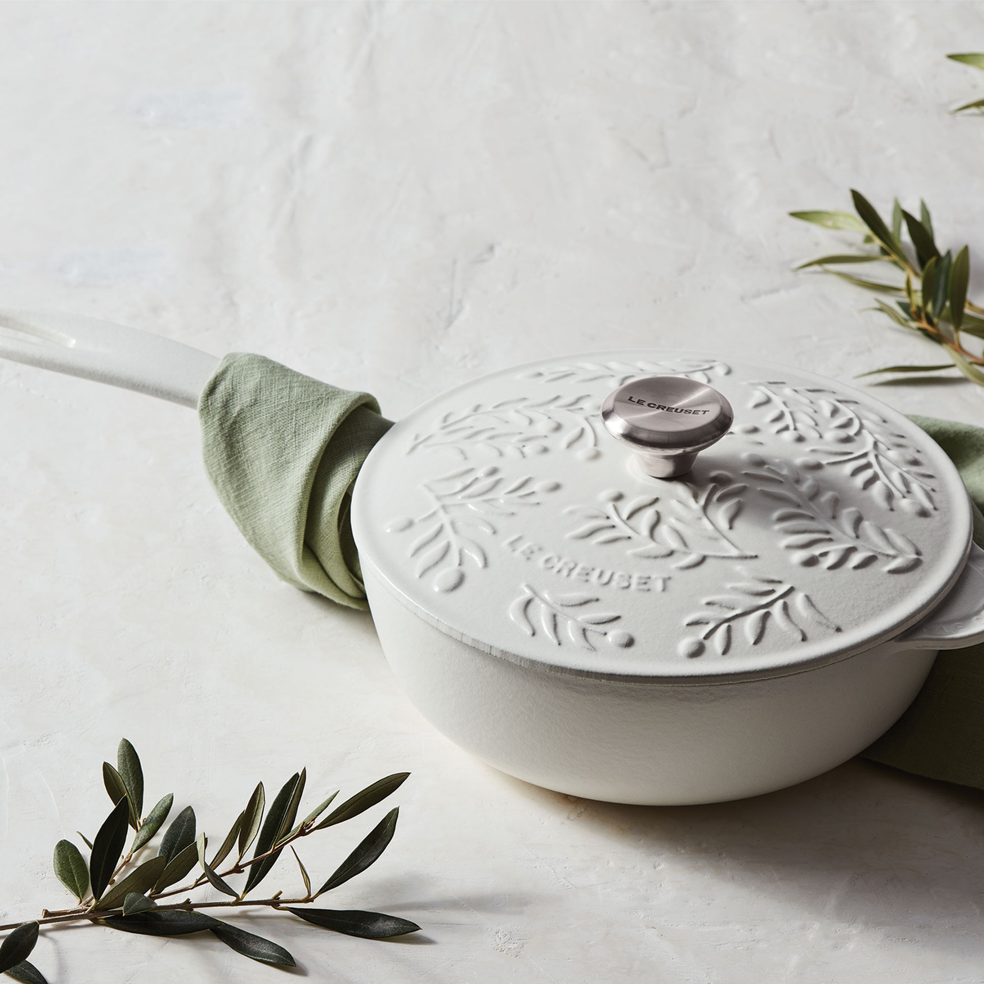 Le Creuset Olive Branch Enameled Cast Iron Saucier, 2 1/4-Qt.