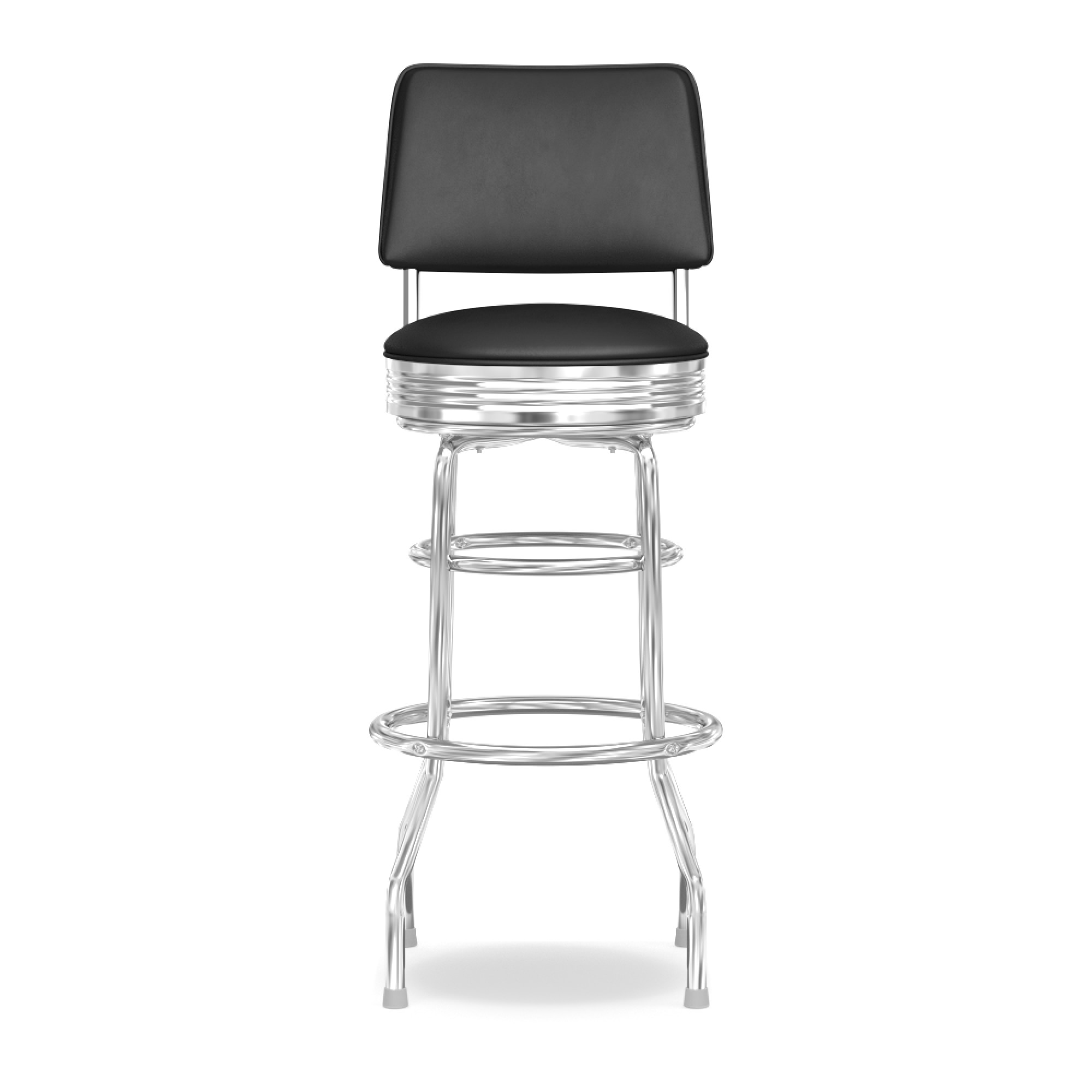 Upholstered Cushion-Back Diner Stool