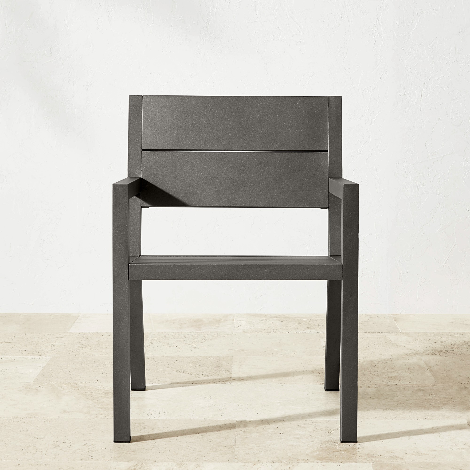 Larnaca Outdoor Slate Grey Metal Dining Armchair