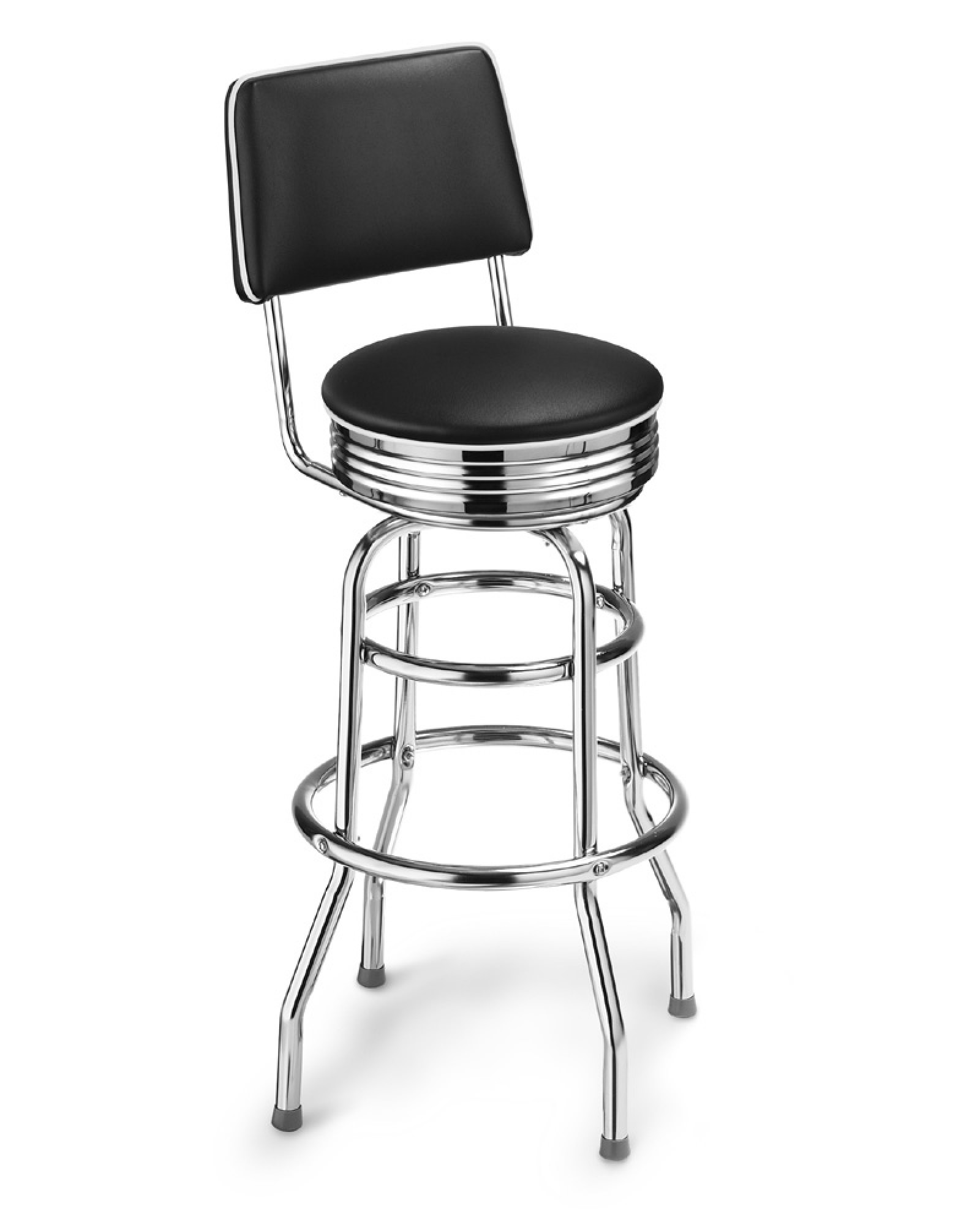 Upholstered Cushion-Back Diner Stool