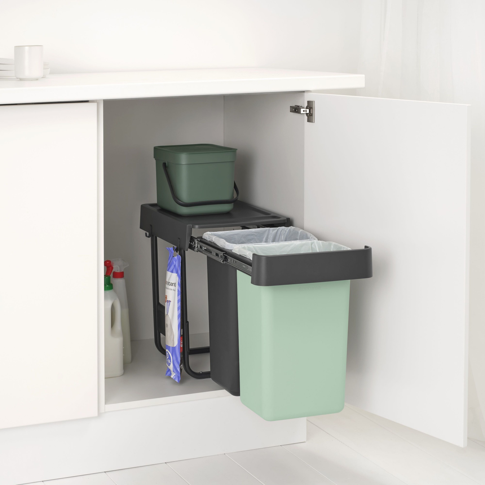 Brabantia Sort & Go In-Cabinet Bin, 2 x 15L