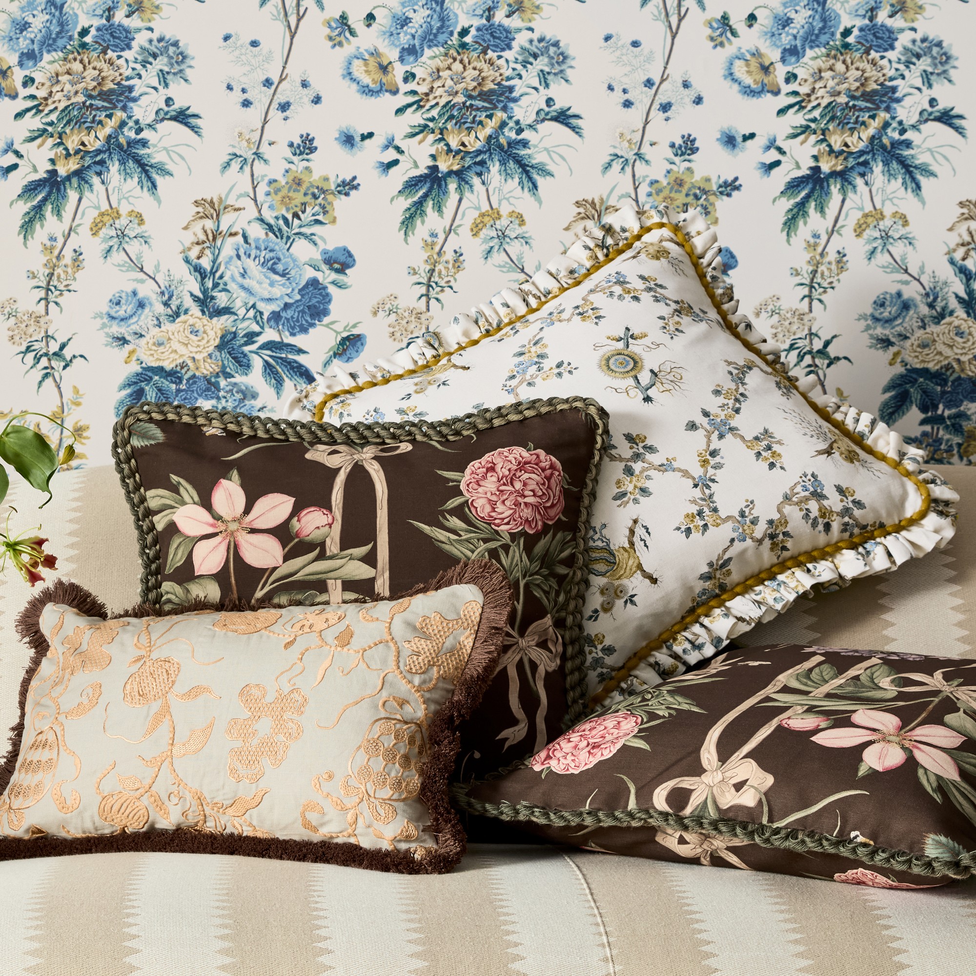 Sanderson x Giles Deacon Trelliage Pillow Cover
