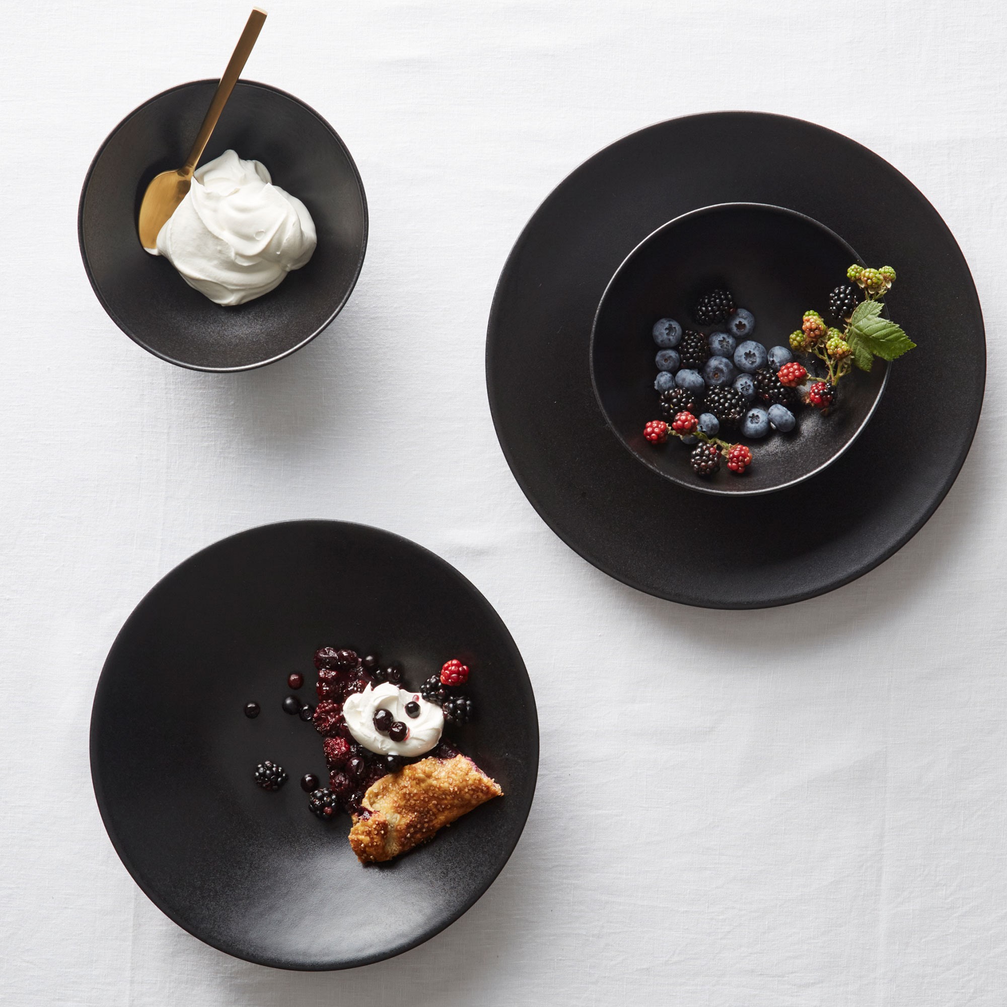 Apilco Reglisse Porcelain Dinner Plates, Set of 4