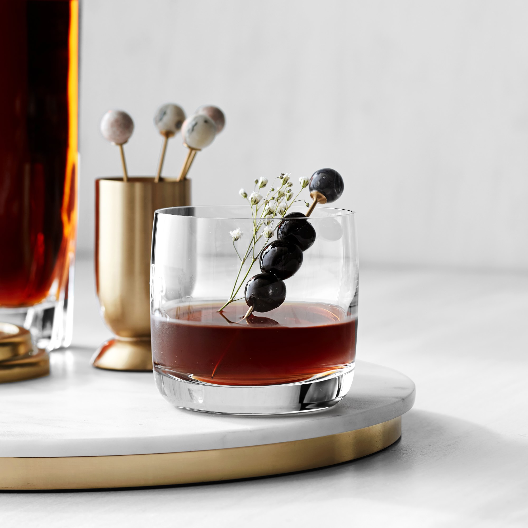 Williams Sonoma Reserve Decanter & Double Old-Fashioned Glasses, Set of 4