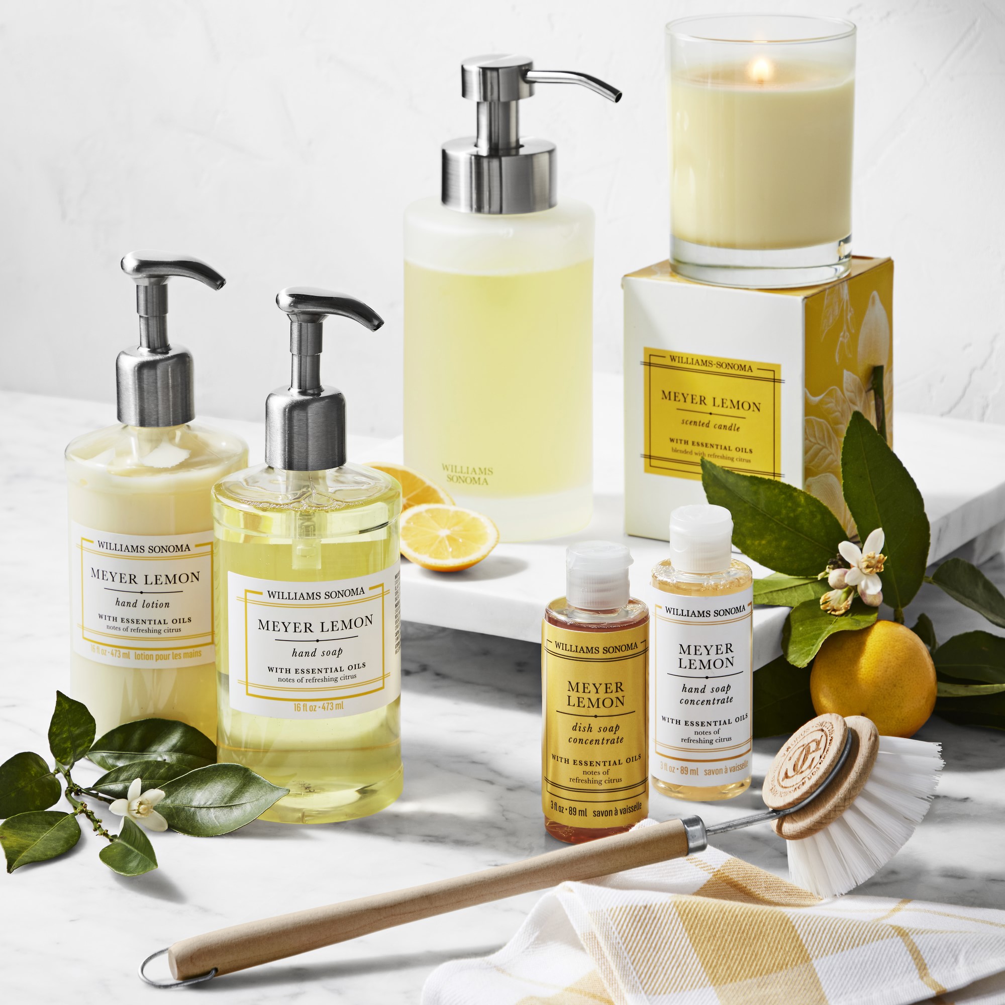 Williams Sonoma Meyer Lemon Hand Soap & Lotion 3-Piece Set