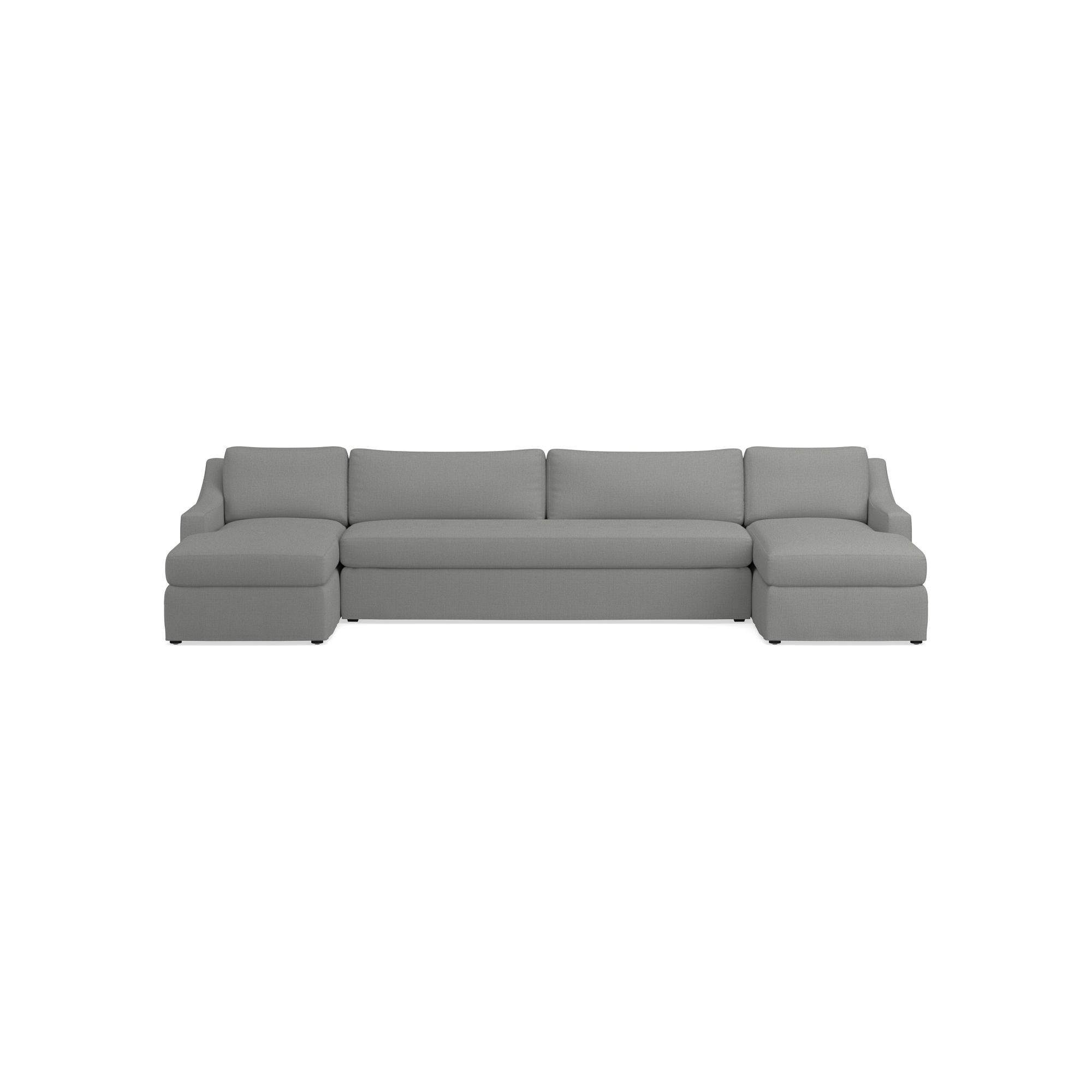 Ghent Slope Arm Slipcovered 3-Piece U-Shape Sofa with Chaise (146
