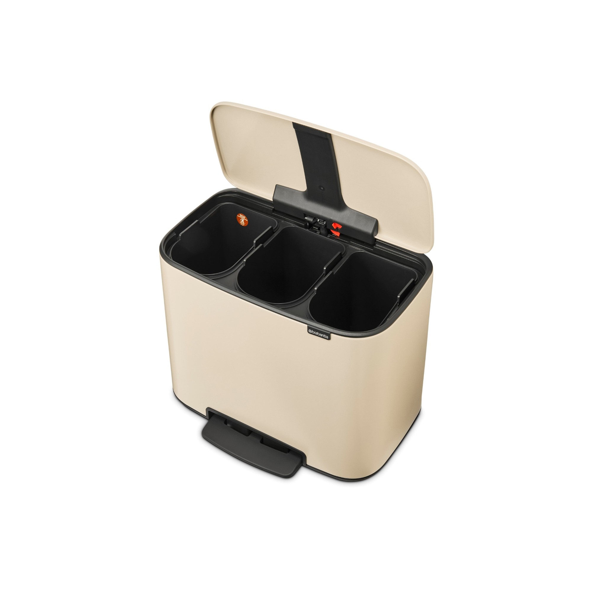 Brabantia Bo Step On Multi Compartment Recycling Trash Can, 3 x 3 Gallon