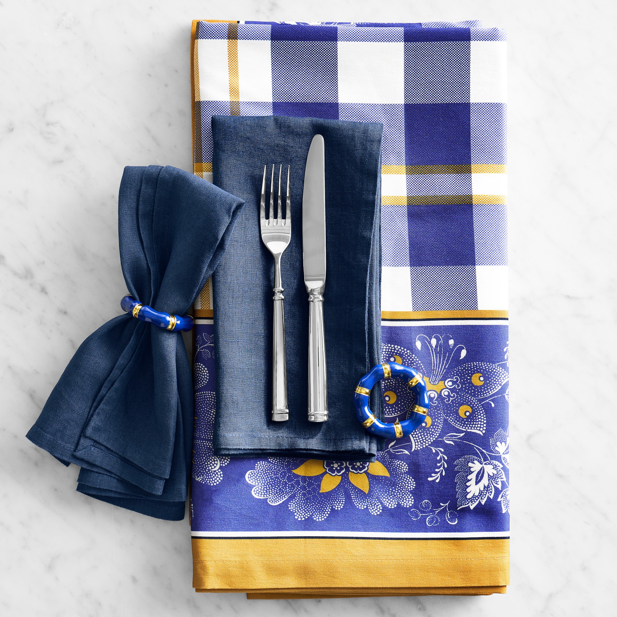 Gingham Floral Tablecloth