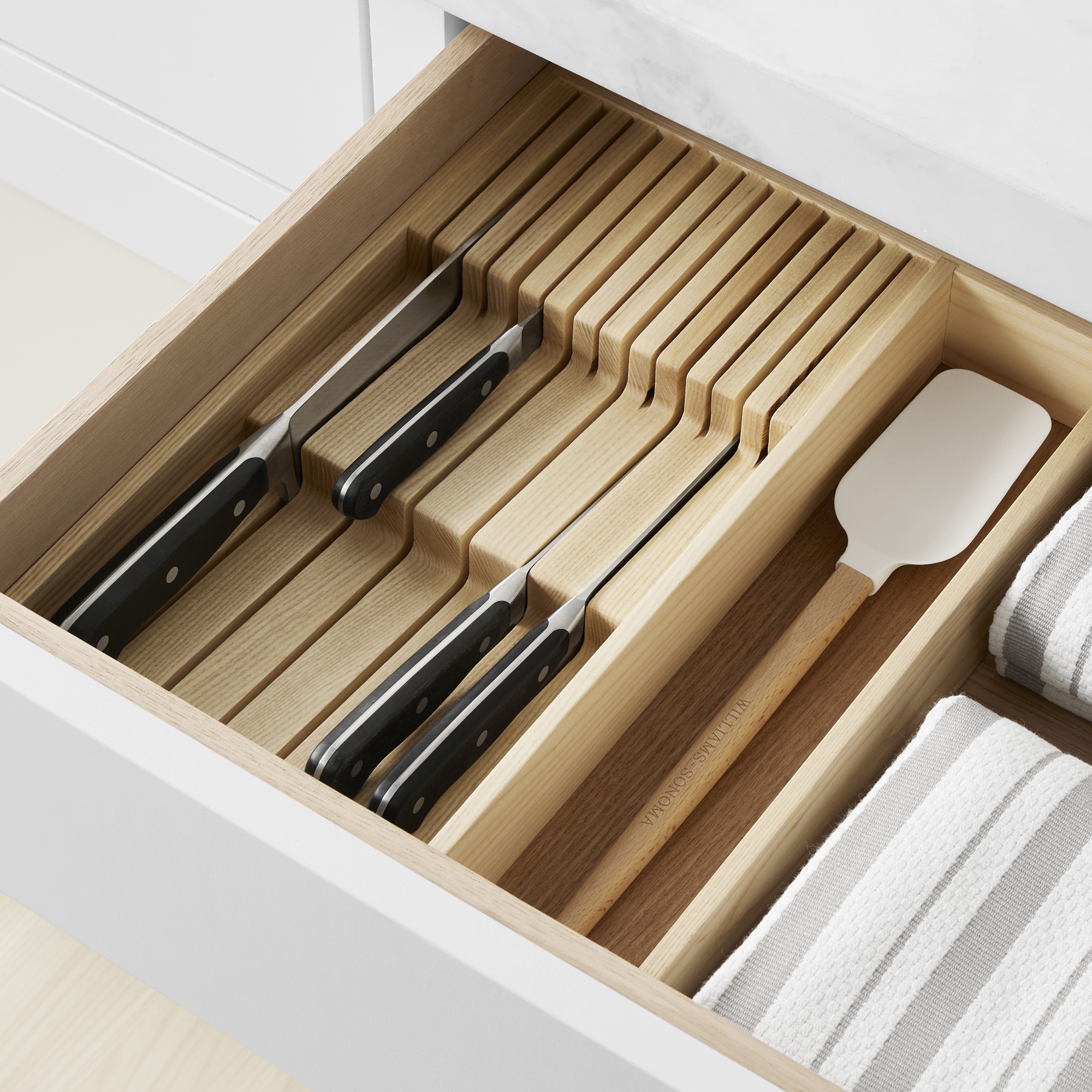 Hold Everything In-Drawer Knife Oraganizer, Ashwood