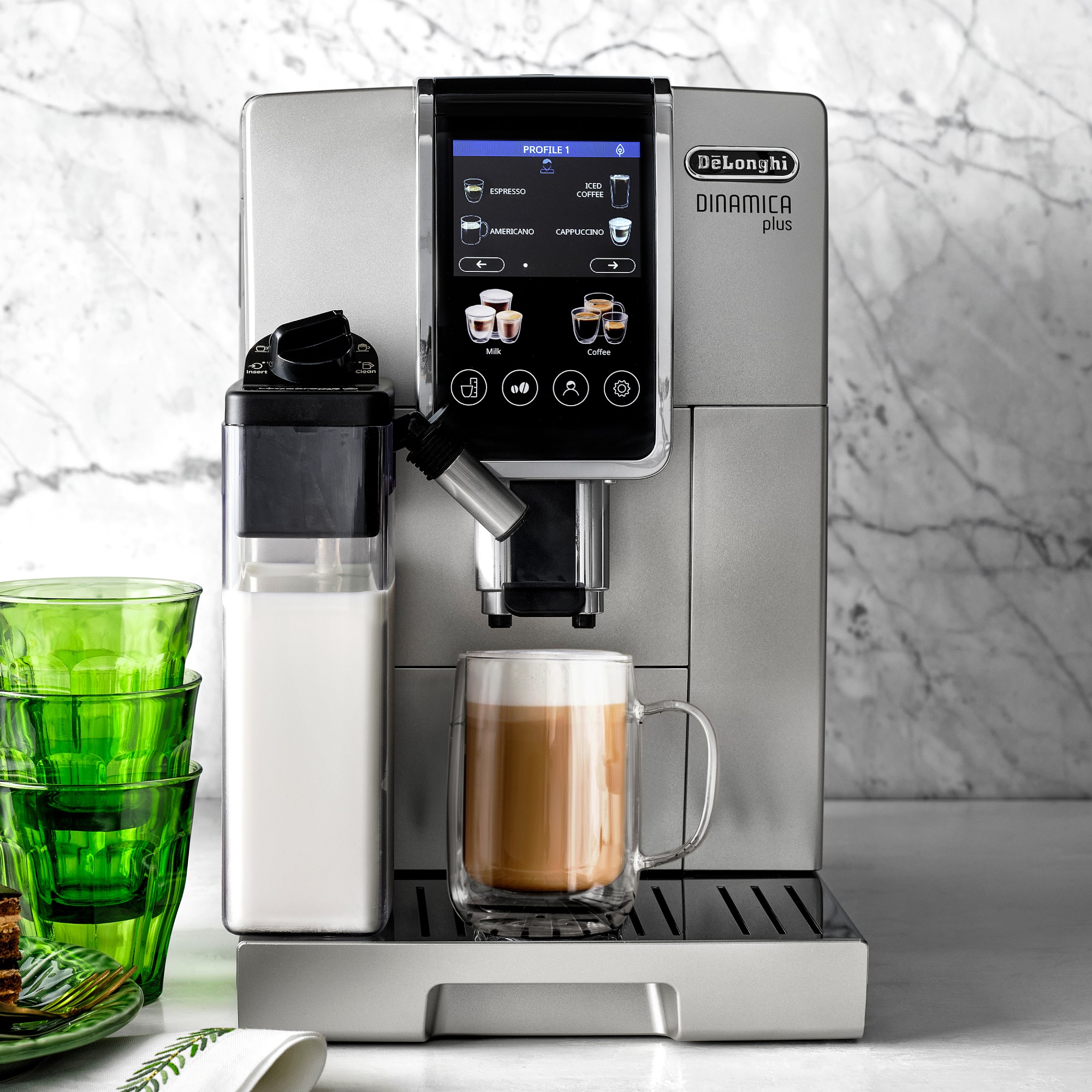De'Longhi Dinamica Plus Fully Automatic Espresso Machine, Silver