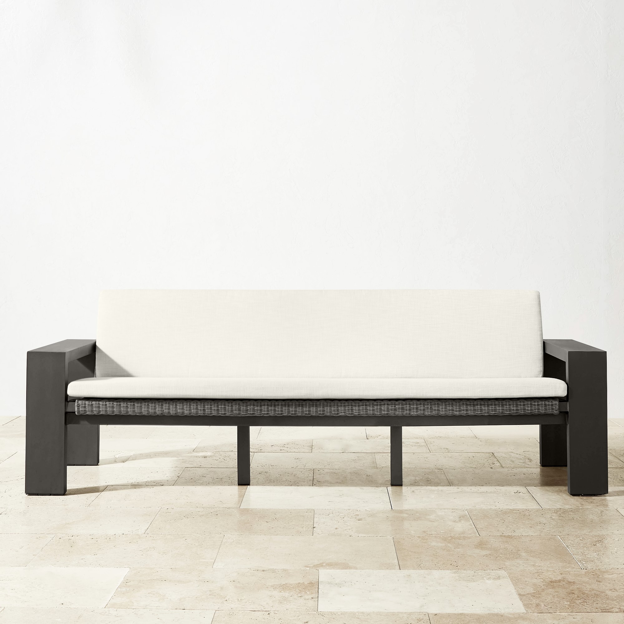 Larnaca Outdoor Slate Grey Metal x All-Weather Weave Sofa (69